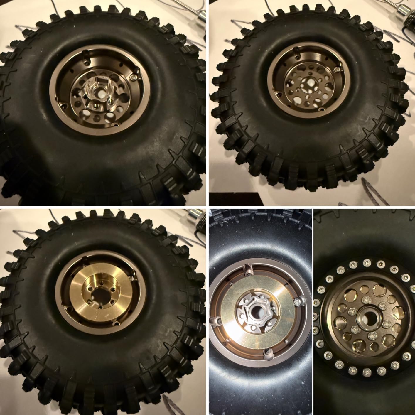 HobbyPark 120mm / 4.72inch 1.9 Crawler Tires and 1.9 Beadlock Wheels Set Foam Inserts for Axial SCX10 II III Traxxas TRX-4 Redcat Gen8 Gen7 Upgrades Replacement Parts (4-Pack) (Gray&Black) customer photo 1