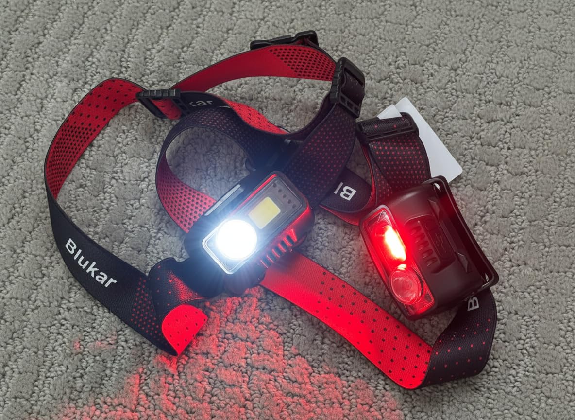 Blukar LED Headlamp Rechargeable, 2000L Super Bright Headlight Flashlight | 8 Modes & Stepless Dimming, Spotlight & Floodlight, Motion Sensor, IPX5 Waterproof for Camping,Hiking,Running,Fishing -2 Pack customer photo 1