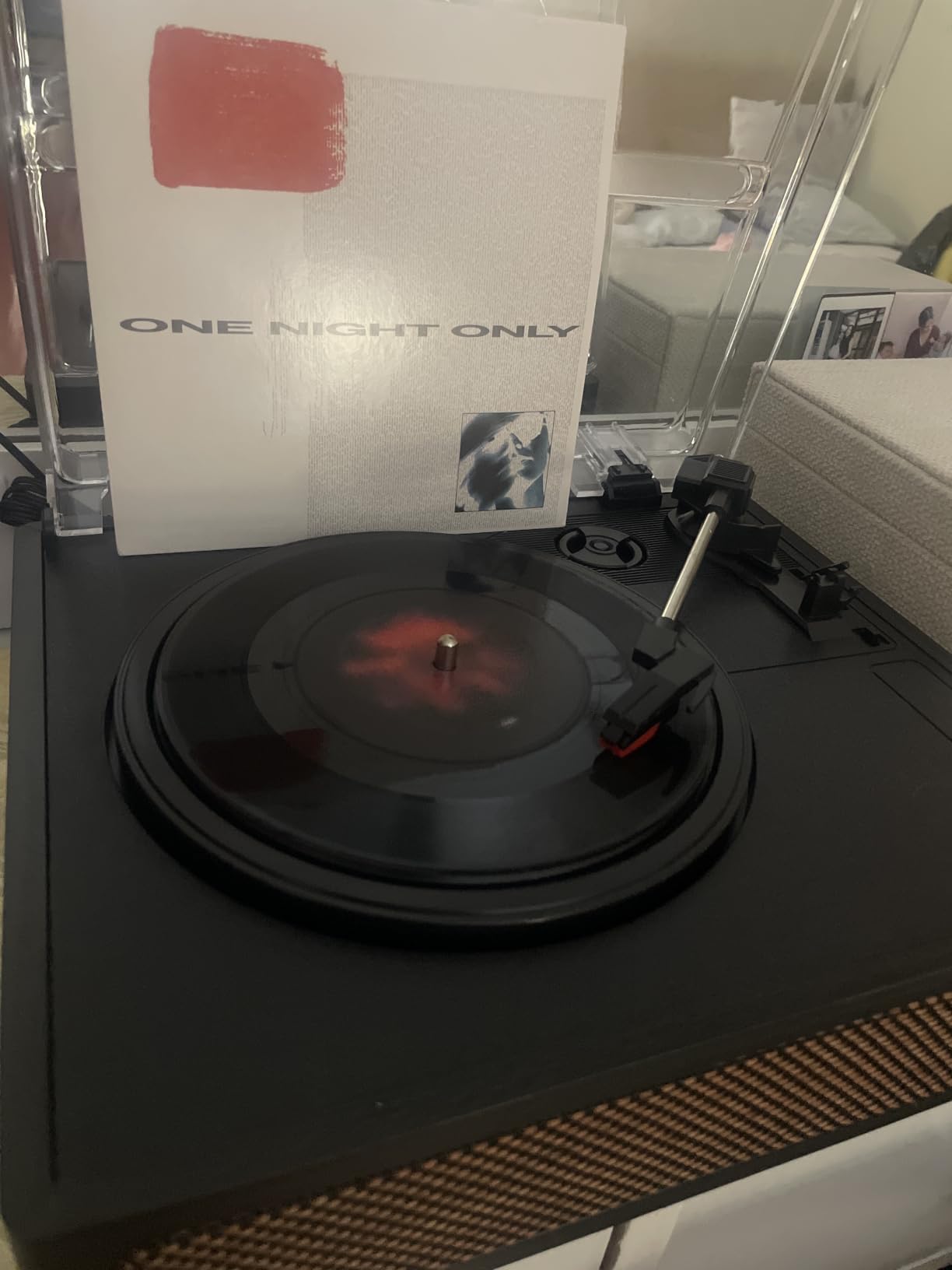 Vinyl Record Player with Speakers Vintage Turntable for Vinyls Records Belt-Driven Turn Table Support 3-Speed, Wireless Playback, Headphone, AUX-in, RCA Line LP Phonograph for Sound Enjoyment Black customer photo 2