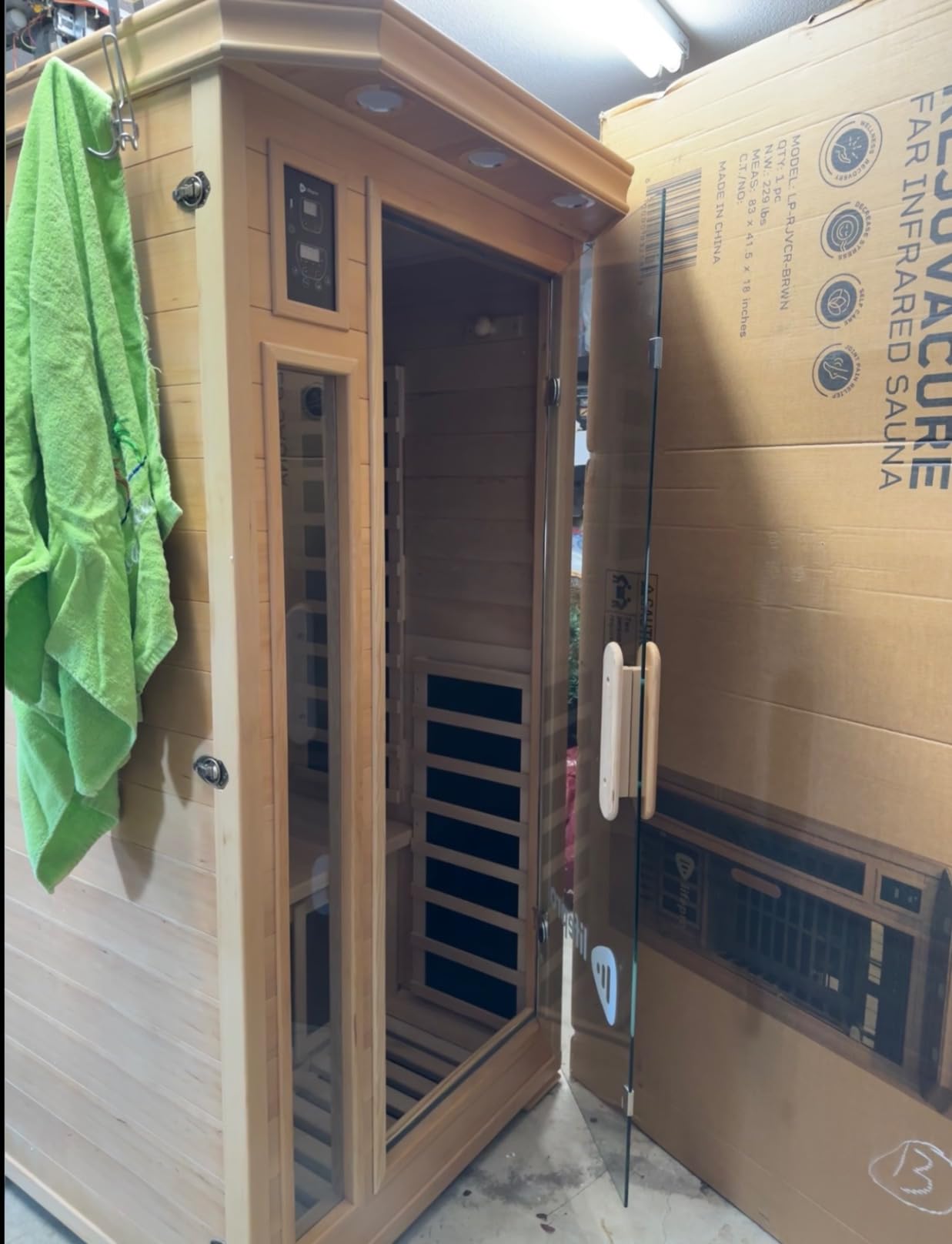 LifePro Rejuvacure 1 or 2 Person Indoor Sauna - Far Infrared Sauna for Home with Chromotherapy Lights - Carbon Fiber Panels, Tempered Glass Door, Canadian Hemlock Wood and Bluetooth Sound System customer photo 1