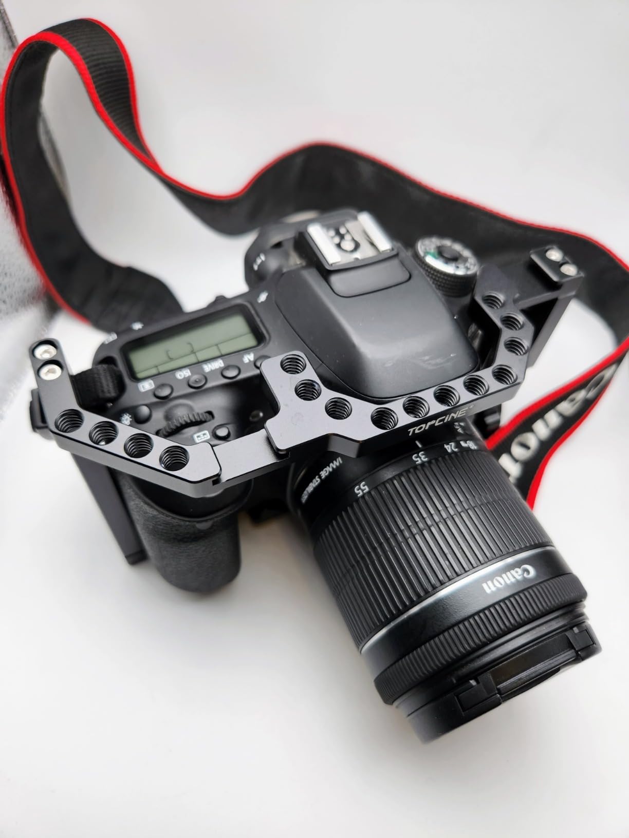 Camera Cage for Compatible for Canon EOS 90D/80D/70D DSLR Camera Photography DSLR Camera Full Cage with Dual Cold Shoe Mount 1/4