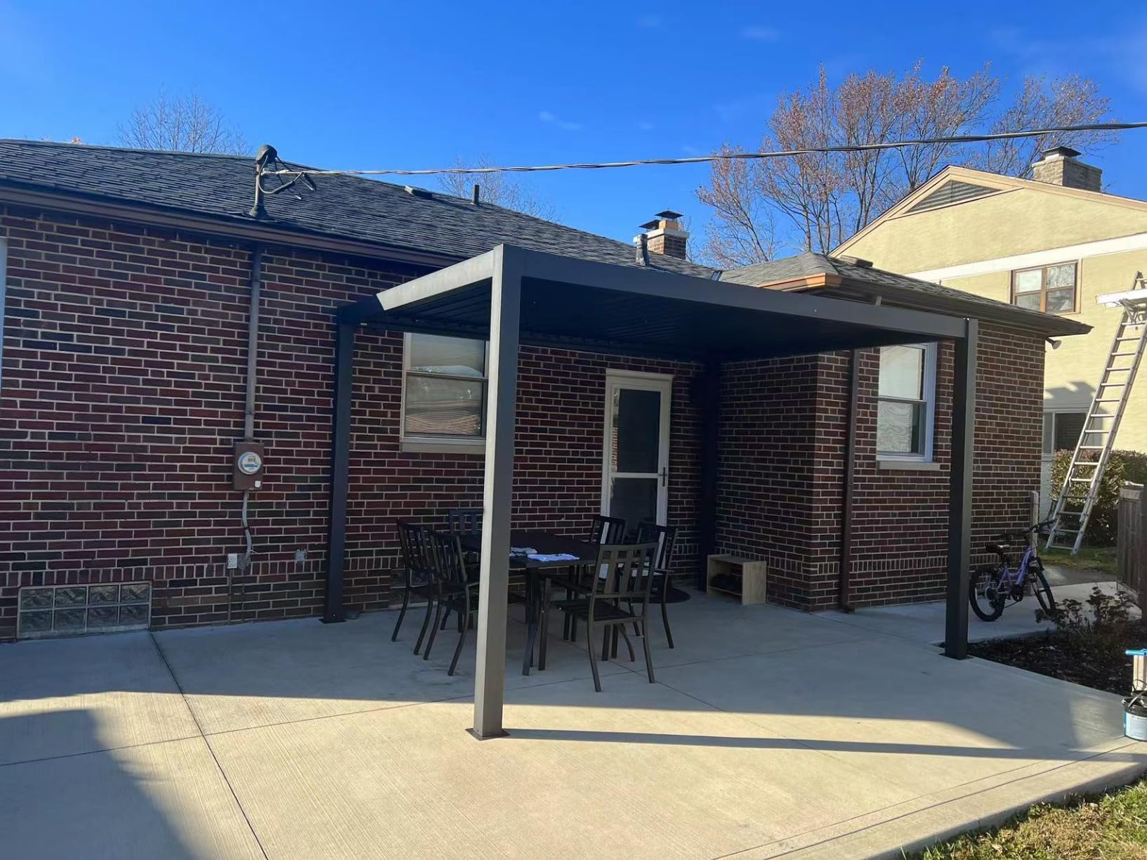 LAUSAINT HOME 10'x12' Louvered Pergola, Outdoor Pergola with Adjustable Roof & Integrated Drainage System, Heavy Duty Metal Pergola for Patio Backyard Garden Deck Poolside Shade Shelter customer photo 1
