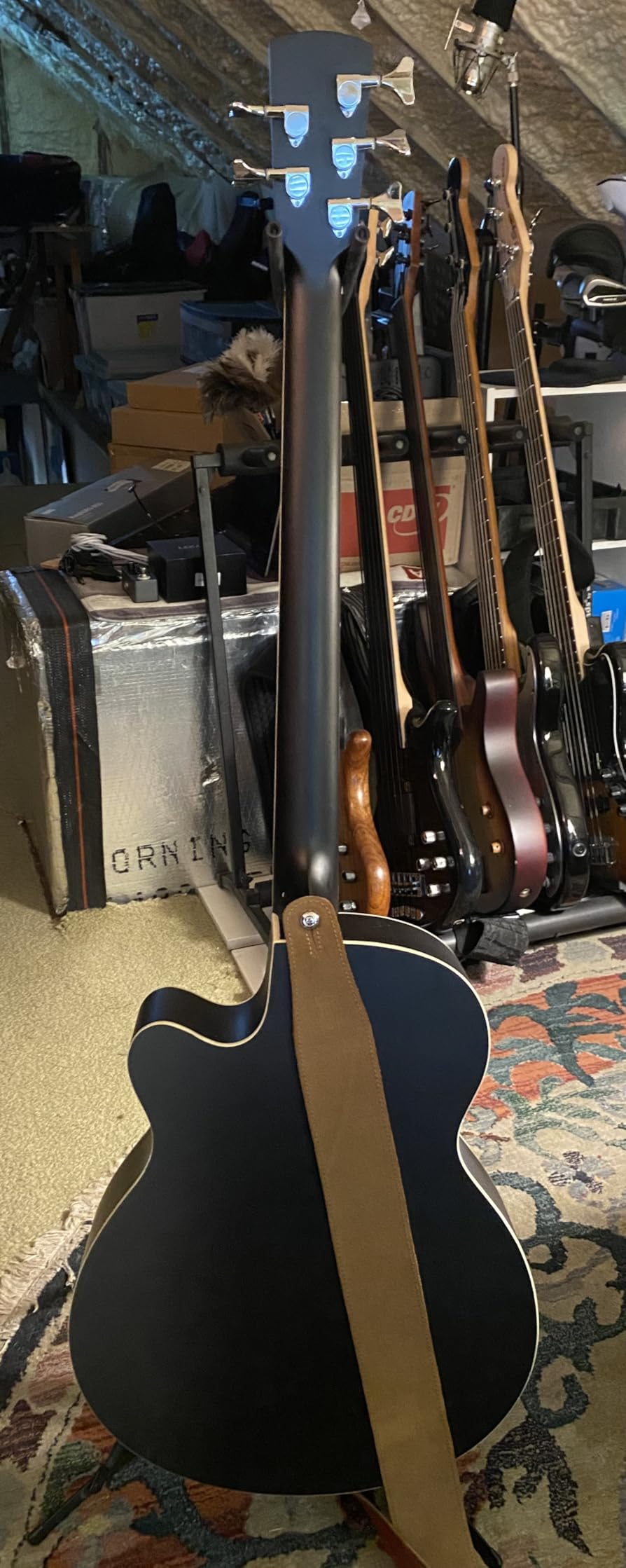 TARIO Fretless 5 String Electric Acoustic Bass, Spruce Top, Mahogany Back & Sides customer photo 1