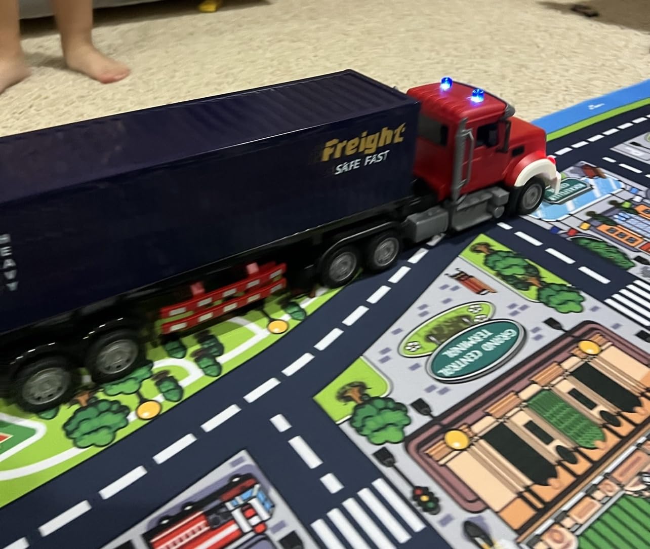Mostop RC Semi Truck with Trailer - 22.5 Inch Remote Control Semi Truck Toy for Kids, 1:24 Scale Container Truck with 2 Batteries, Carrier Van Transport Vehicle with LED Light & Music, Great Gift customer photo 2