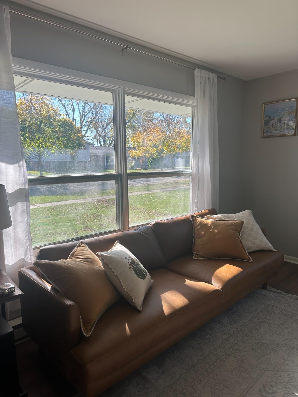 SIMPLIHOME Livingston Sofa - 90 inch Wide Top Grain Genuine Leather Sofa in Caramel Brown, Mid-Century Modern 3-Seater Couch with Feather-Wrapped Cushions and Solid Wood Frame customer photo 2