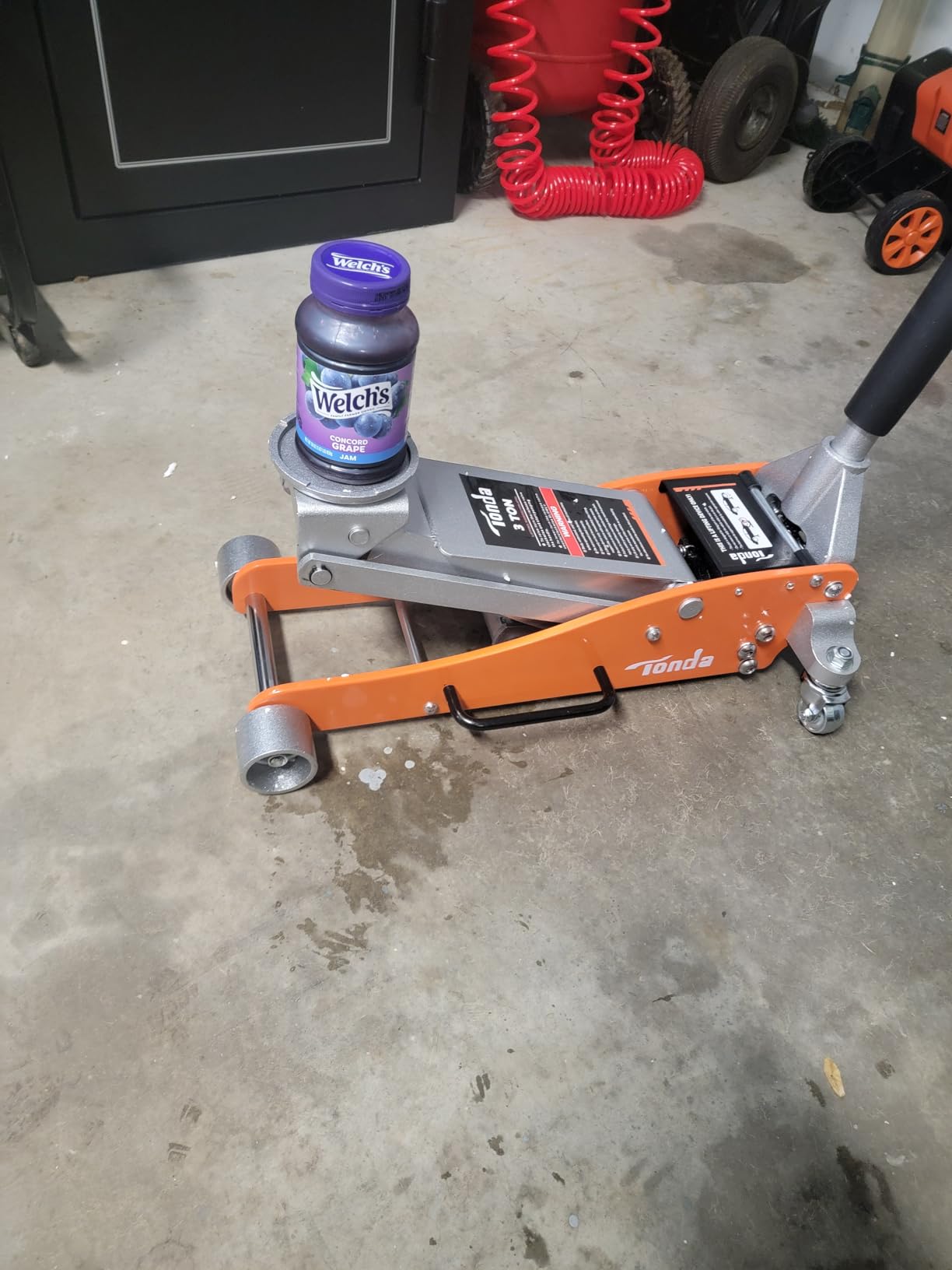 TONDA Floor Jack, 3 Ton Aluminum and Steel Low Profile Hydraulic Car Jack with Dual Pump System, Rapid Lift, Orange customer photo 1