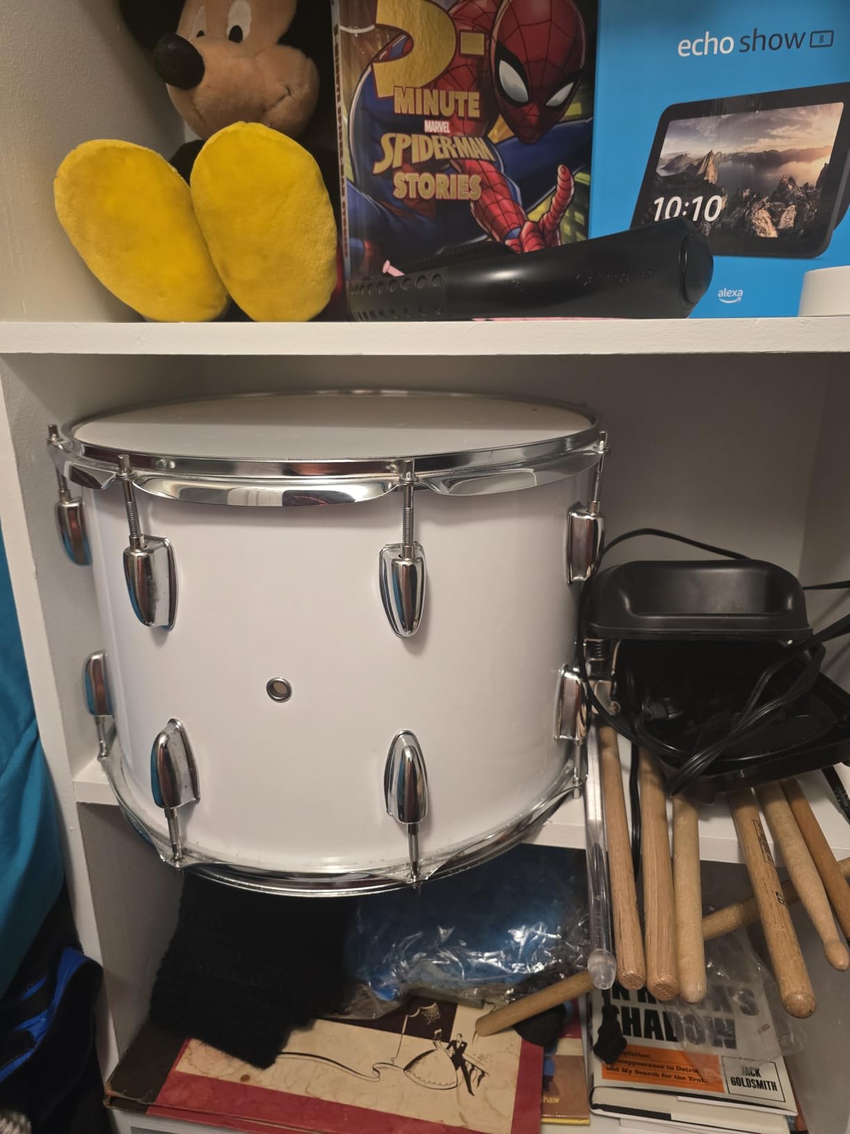 Ktaxon 14 x10 inches Marching Drum, Snare Drums Suitable for Students with Pair of Drumsticks, Key, and Strap (White) customer photo 1