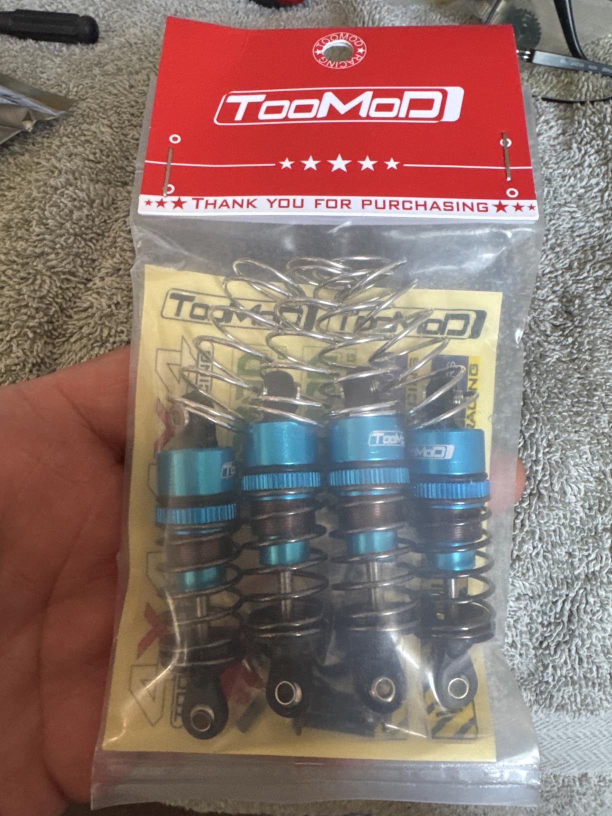 1/10 55MM RC Oil filled Shock Absorbers kit for Tamiya TT-01 TT-02 WR-02 M05 M06 TA05 1:10 On Road Car Upgrades Replace Parts (Red) customer photo 1