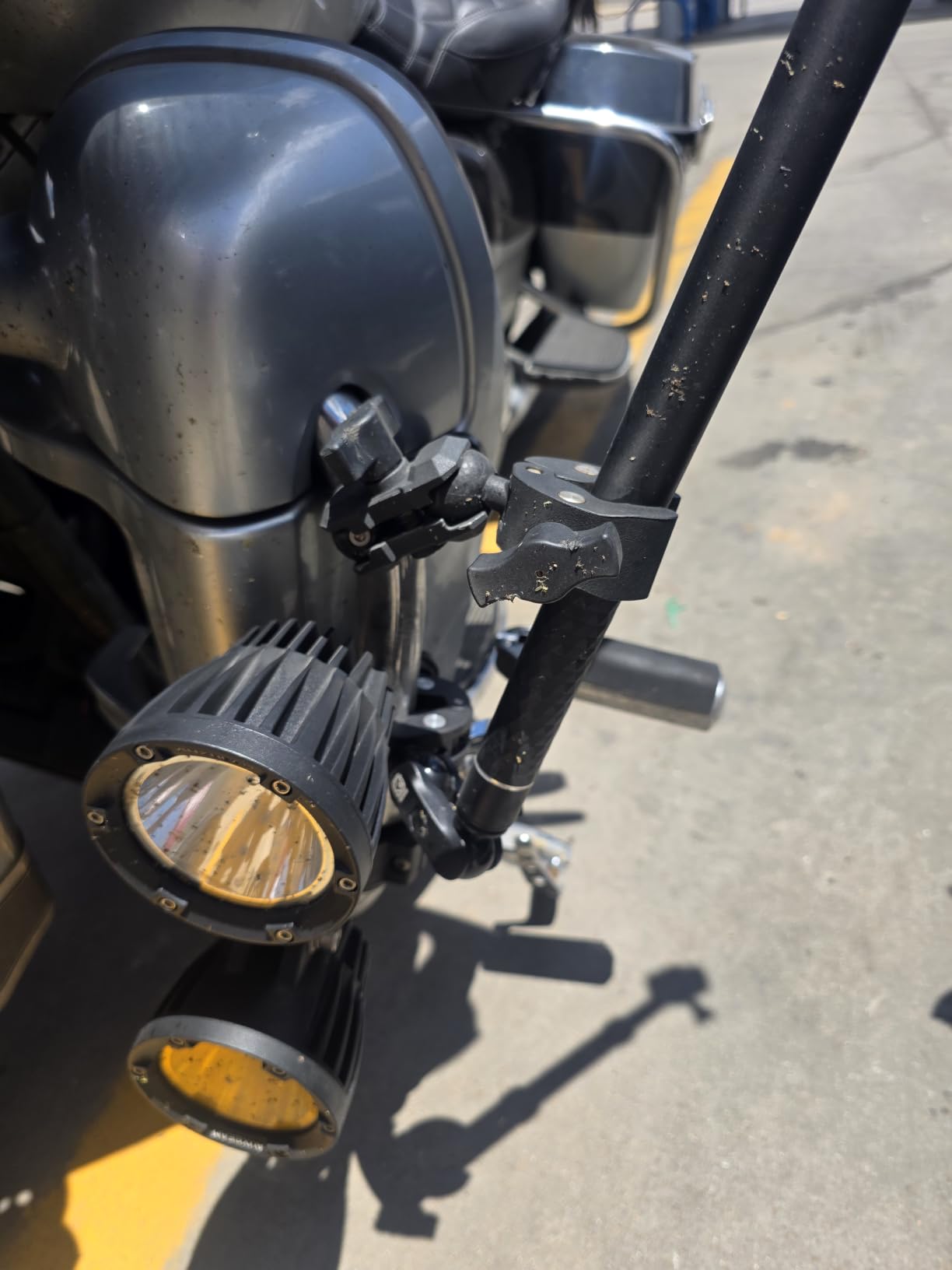 VAZESWIN Aluminum Alloy Motorcycle Camera Mount Kit for GoPro Insta360 DJI | Anti-Theft, 360° Rotation Heavy-Duty Bike Handlebar Clamp Mount with Extendable Selfie Stick for Motorcycle Bike ATV UTV Jeep customer photo 1
