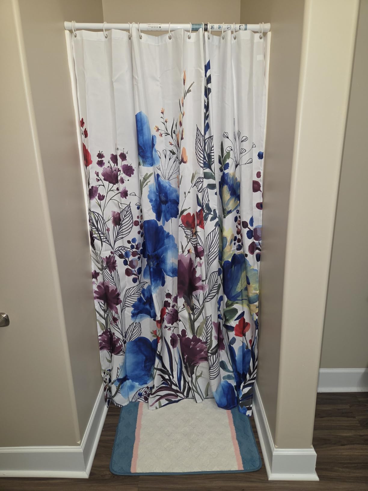 Americanflat 71x74 Oval Pattern Shower Curtain - Water-Resistant Long Shower Curtain with Metal Grommets and 12 Hooks - 100% Polyester - Olive Green, Teal, Yellow, Blush Pink, Plum and Burnt Orange customer photo 2