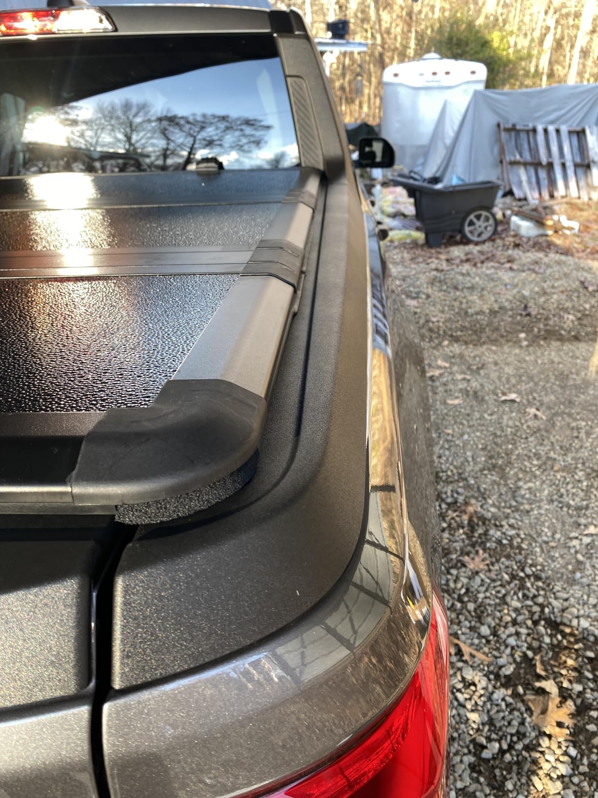 TOMOKA 4.6ft FRP Hard Folding Truck Bed Tonneau Cover Compatible with 2022 2023 2024 2025 2026 Ford Maverick 4.5ft Bed | Solid & Waterproof & Theftproof Fiberglass | without Drilling&Easy Installation customer photo 1
