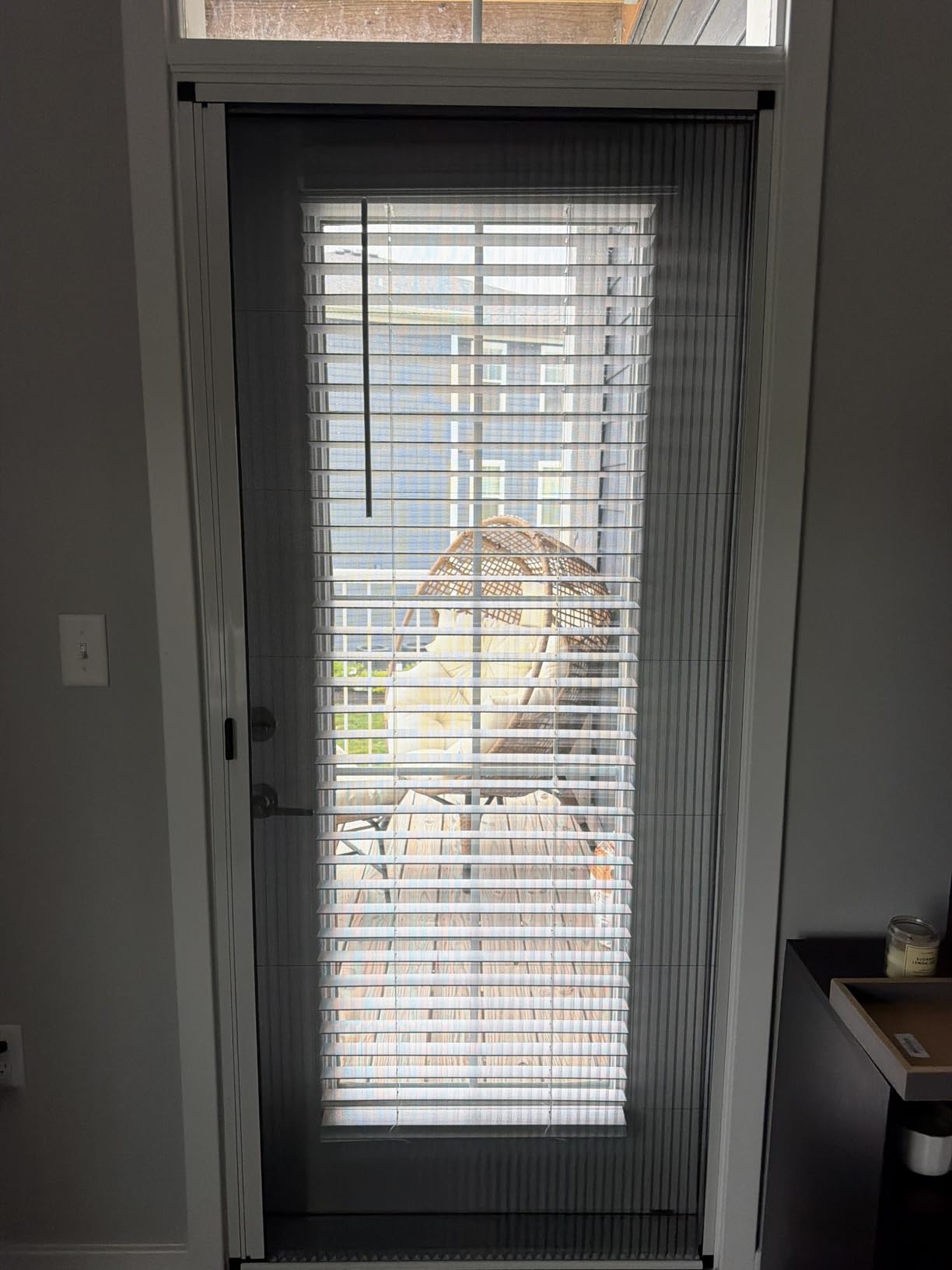 ROOMNEST No-Drilling Retractable Screen Door, Folding Door with Aluminum Frame and Durable Mesh, Keeps Bugs Out, for Single or Double Door Customize Size(White customer photo 1