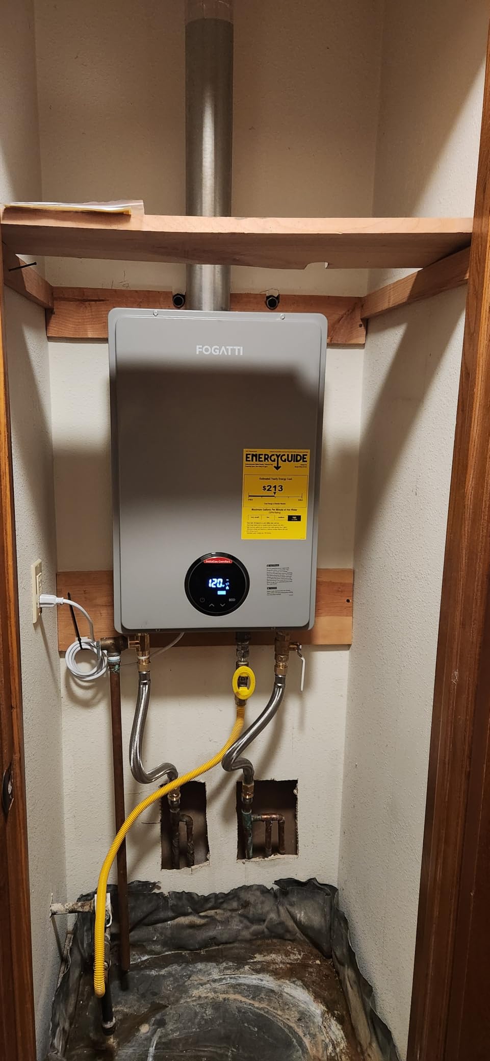 FOGATTI Propane Gas Tankless Water Heater Outdoor - Max 5.1 GPM 120,000 BTU, CSA Certified Compact Design On Demand Instant Hot Water Heater - Instagas Comfort 120S Series customer photo 1
