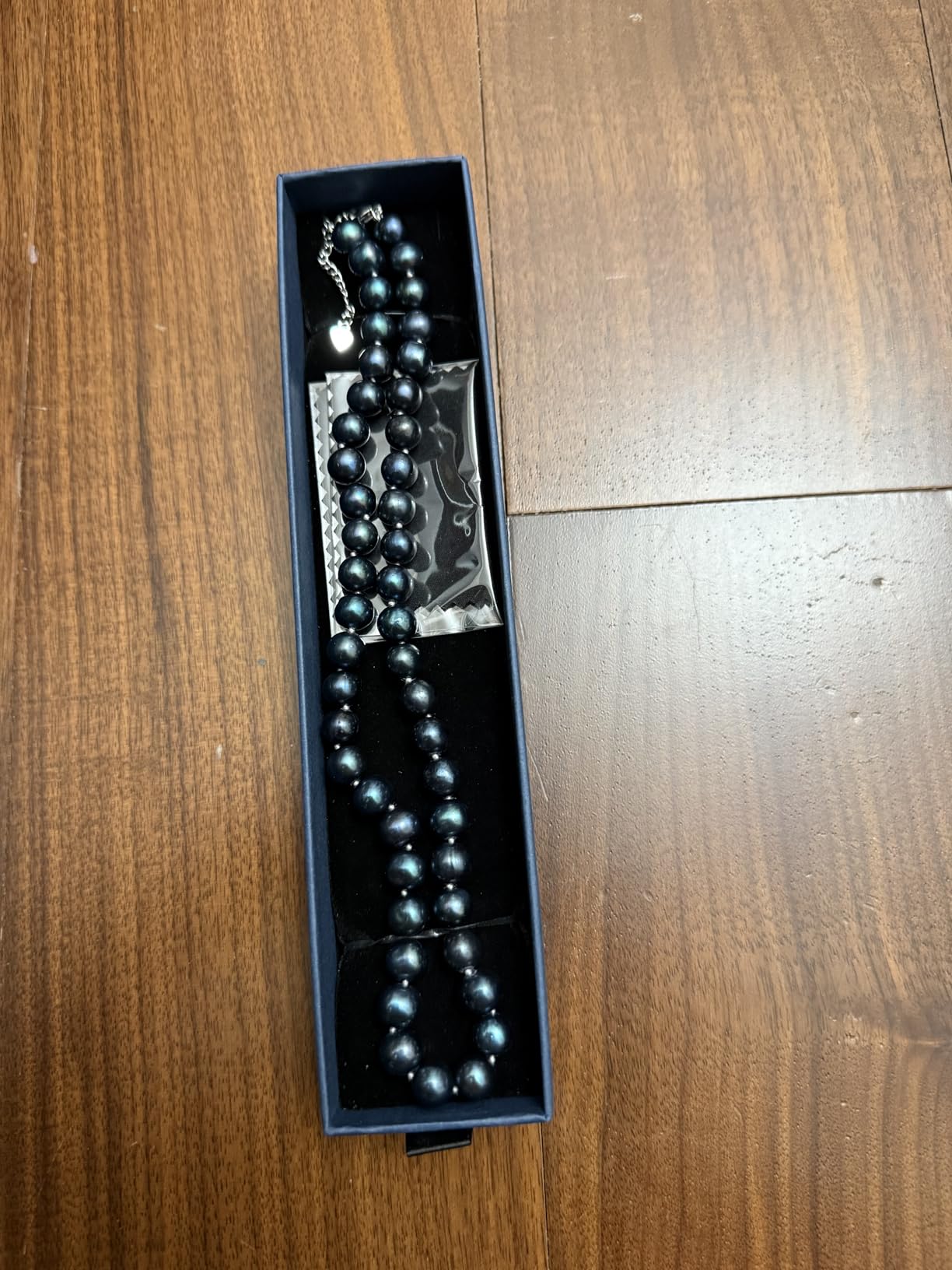YAMI Tahitian Black Pearl Necklace, Natural Saltwater Cultured Near-Round Pearl Strand with 925 Sterling Silver Clasp, Adjustable Length 18+2IN, Luxury Jewelry Gift for Women, Mother, Wife customer photo 1