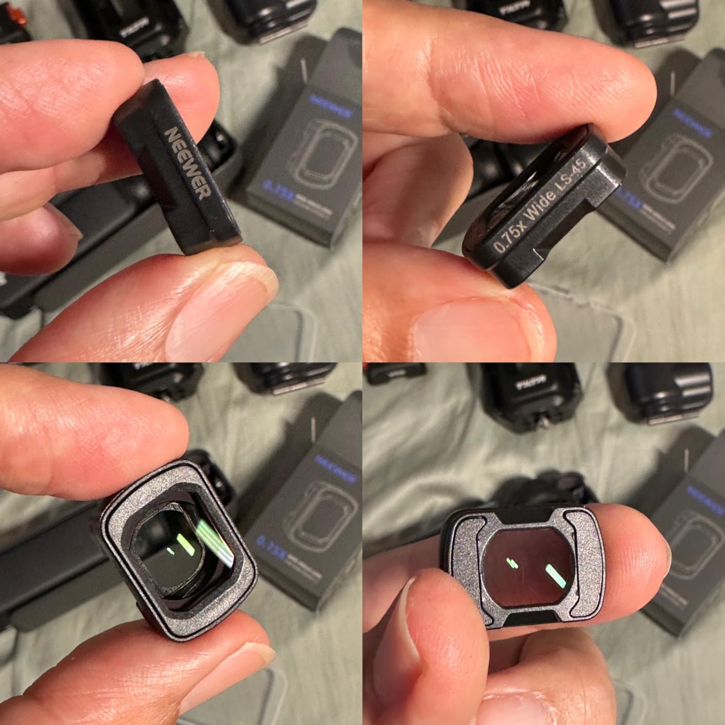NEEWER 0.75x 108° FOV Wide Angle Lens Compatible with DJI Osmo Pocket 3 / Pocket 4 / Xtra Muse, HD Magnetic Aspherical Action Camera Lens, LS-45 customer photo 1