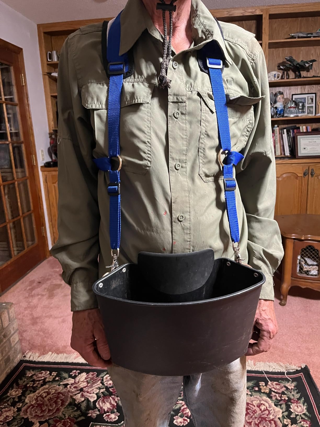 PELLOR Fishing Shoulder Back Harness, Ultralight Fishing Rod Holder Vest, Adjustable Sea Fishing Vest Tackle Equipment for Fishing Big Fish customer photo 1
