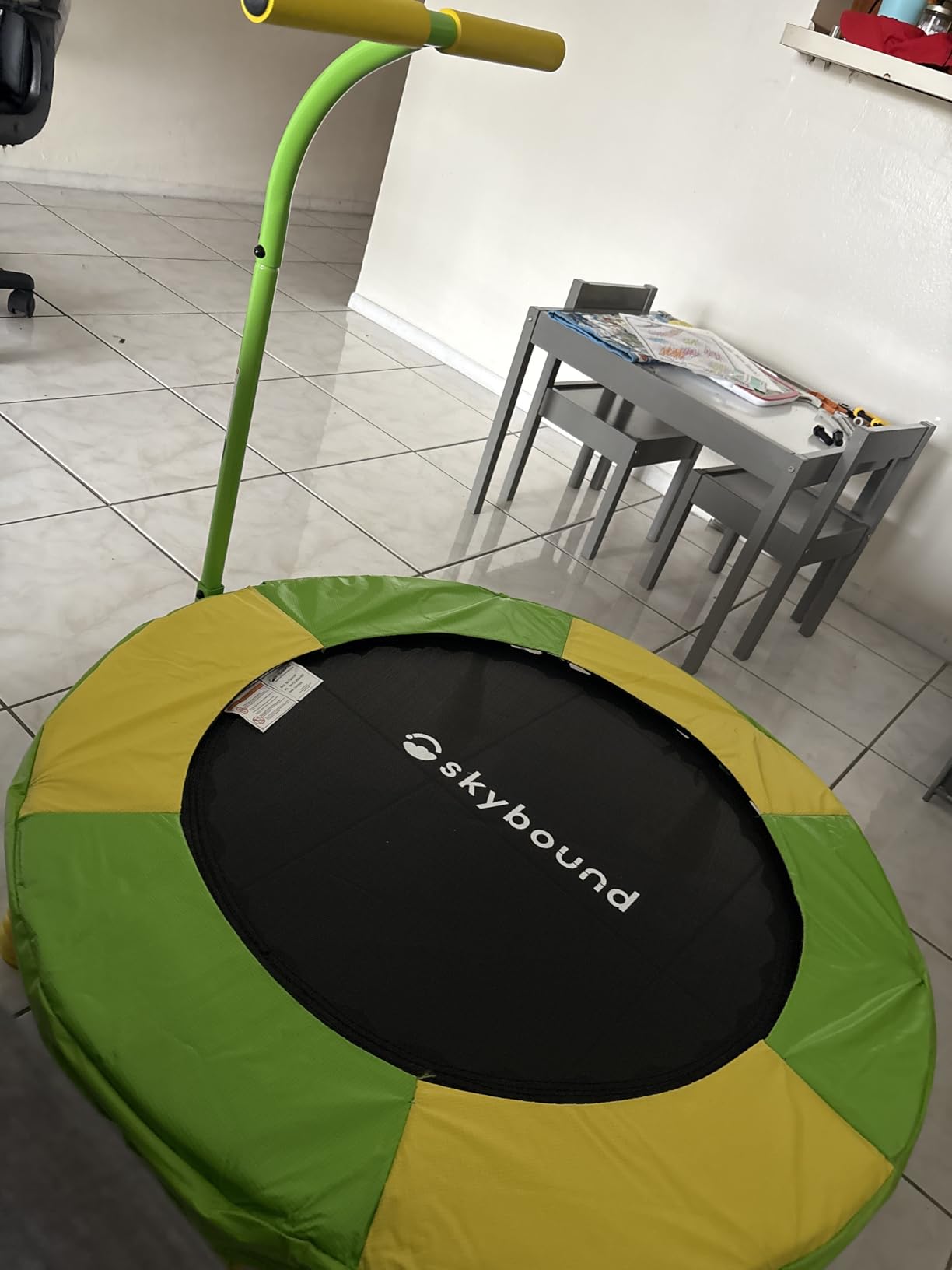 SkyBound 36 Inch Indoor Trampoline for Kids - Kids Trampoline Indoor with Handle - Toddler Trampoline with Upgraded 2.0mm Steel Pipe and Handlebar - Mini Indoor Trampoline for Kids Age 3 and Above customer photo 2