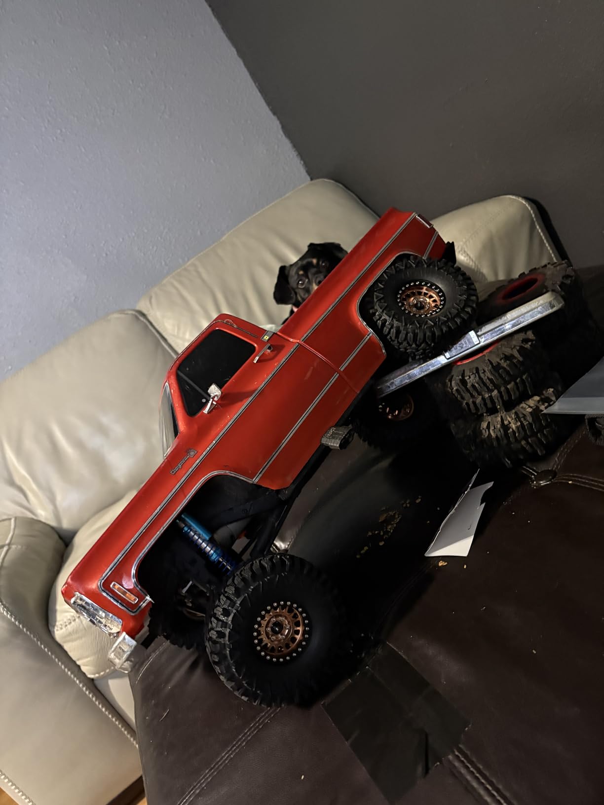 RC 1.9in Beadlock Wheels and Tires for 1/10 TRX4 Axial SCX10 II SCX10 III D90 RC Crawler Car (Bronze, 4pcs) customer photo 1