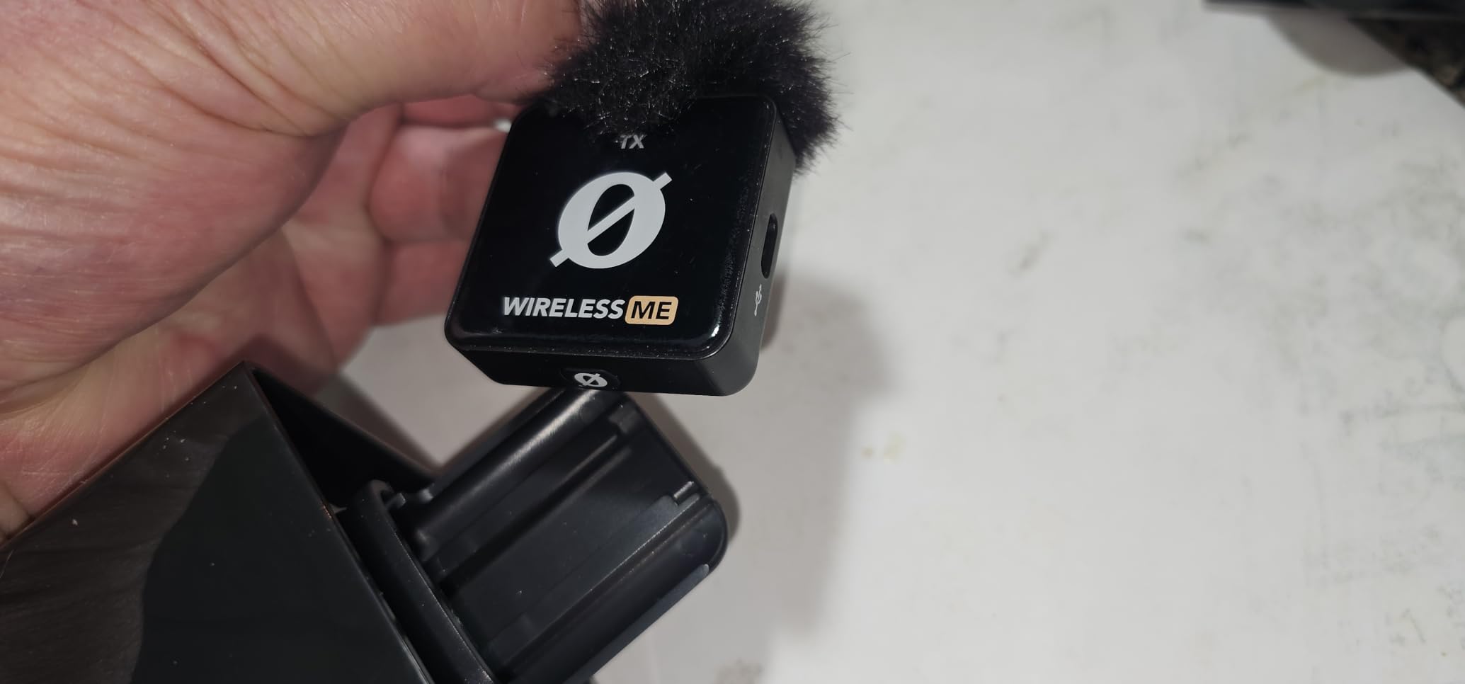 Handheld Adaptor for Interview Mic, Wireless Mic, Lavalier - Compatible with DJI Mic Series, Rode, TP20 Microphone Stand with Flag Station, Foam, Rig for Vlogging, Reports customer photo 1