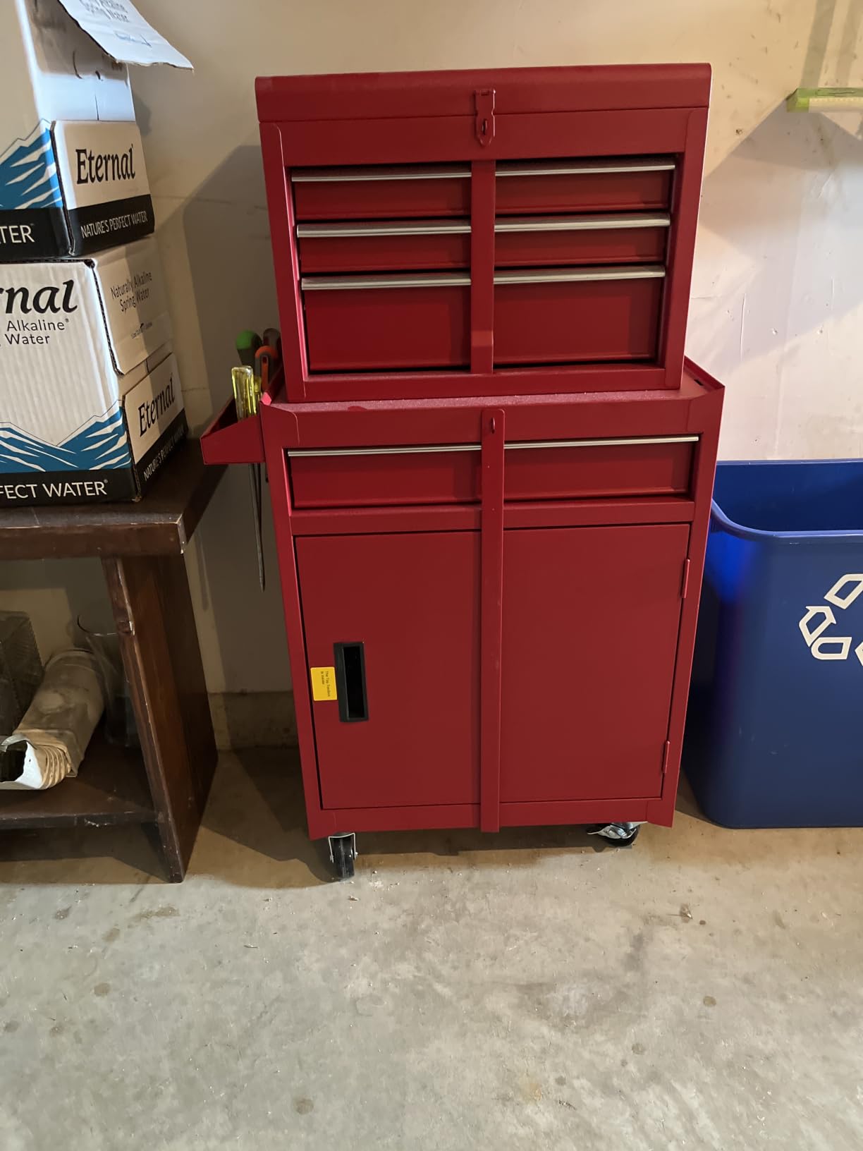 Winado 4-Drawer Rolling Tool Chest with Wheels & Lock, Tool Box with Large Storage Cabinet and Adjustable Shelf, Removable Portable Top Box for Garage, Warehouse, Factory (Red) customer photo 1