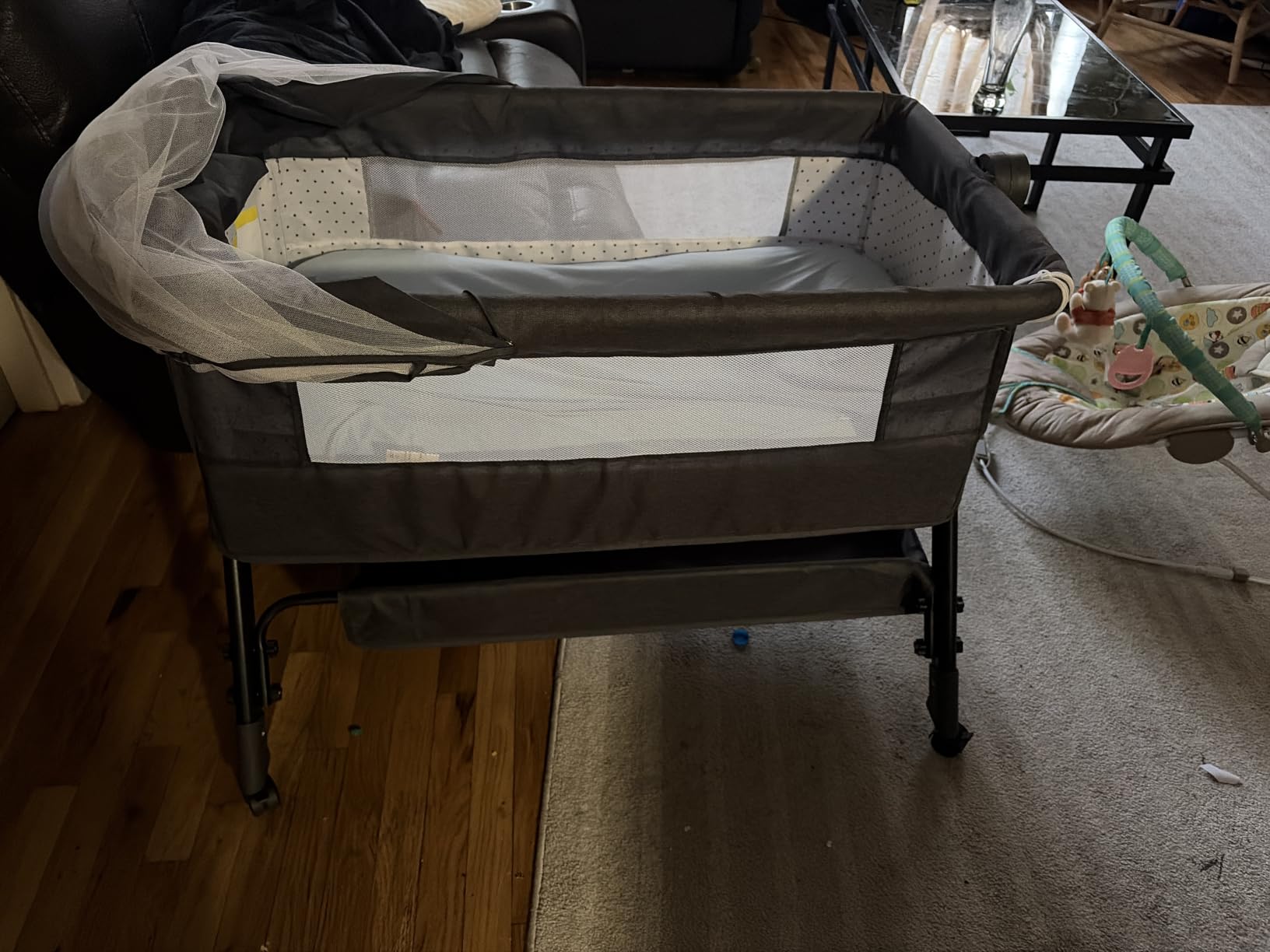 BCOL Baby Bassinet, Bedside Bassinet for Baby, 3 in 1 Bassinet Bedside Sleeper with Wheels, Mosquito Net, Adjustable Easy Folding Portable Bed customer photo 2