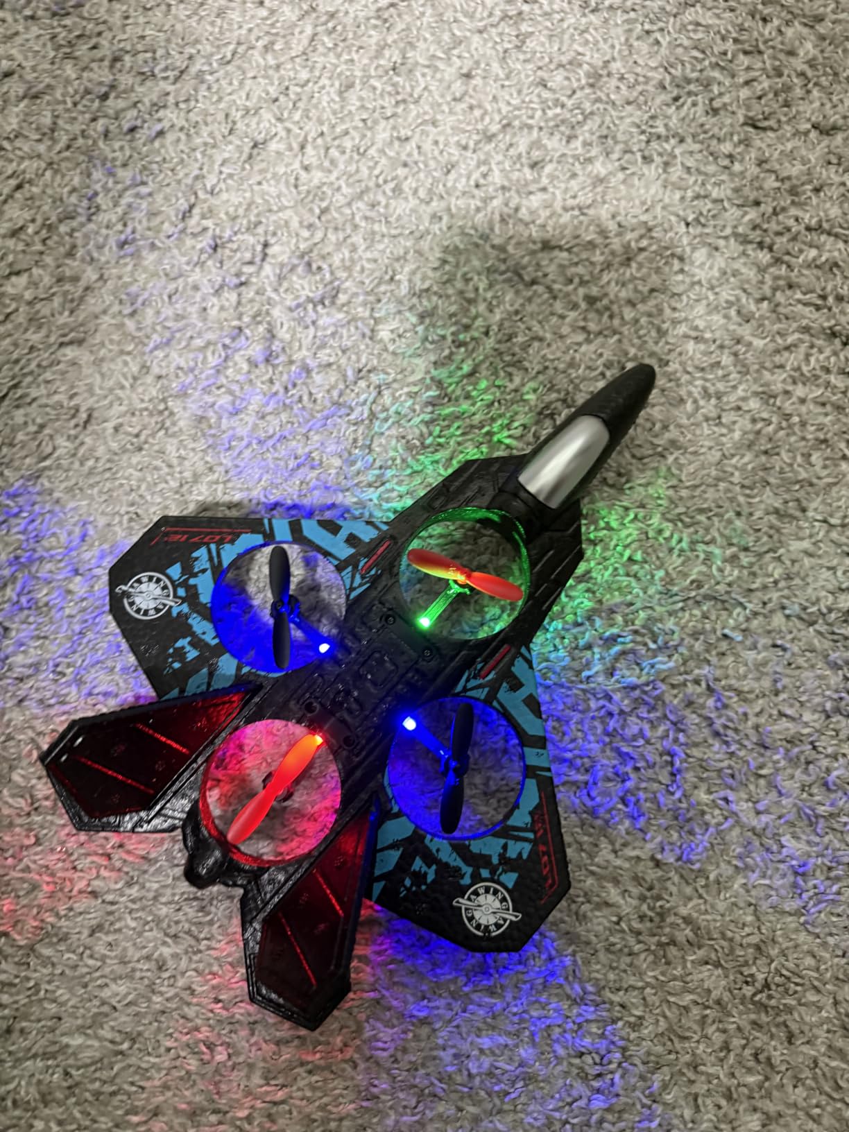 BEZGAR RC Airplane Toy for Kids, Fighter Jet with LED Lights & 360° Flip | Remote Control Plane, RC Helicopter, Altitude Hold, Dual Battery, Hollow Cup Motor, Aerial Stunts, Kids Flying Toy, Blue customer photo 1