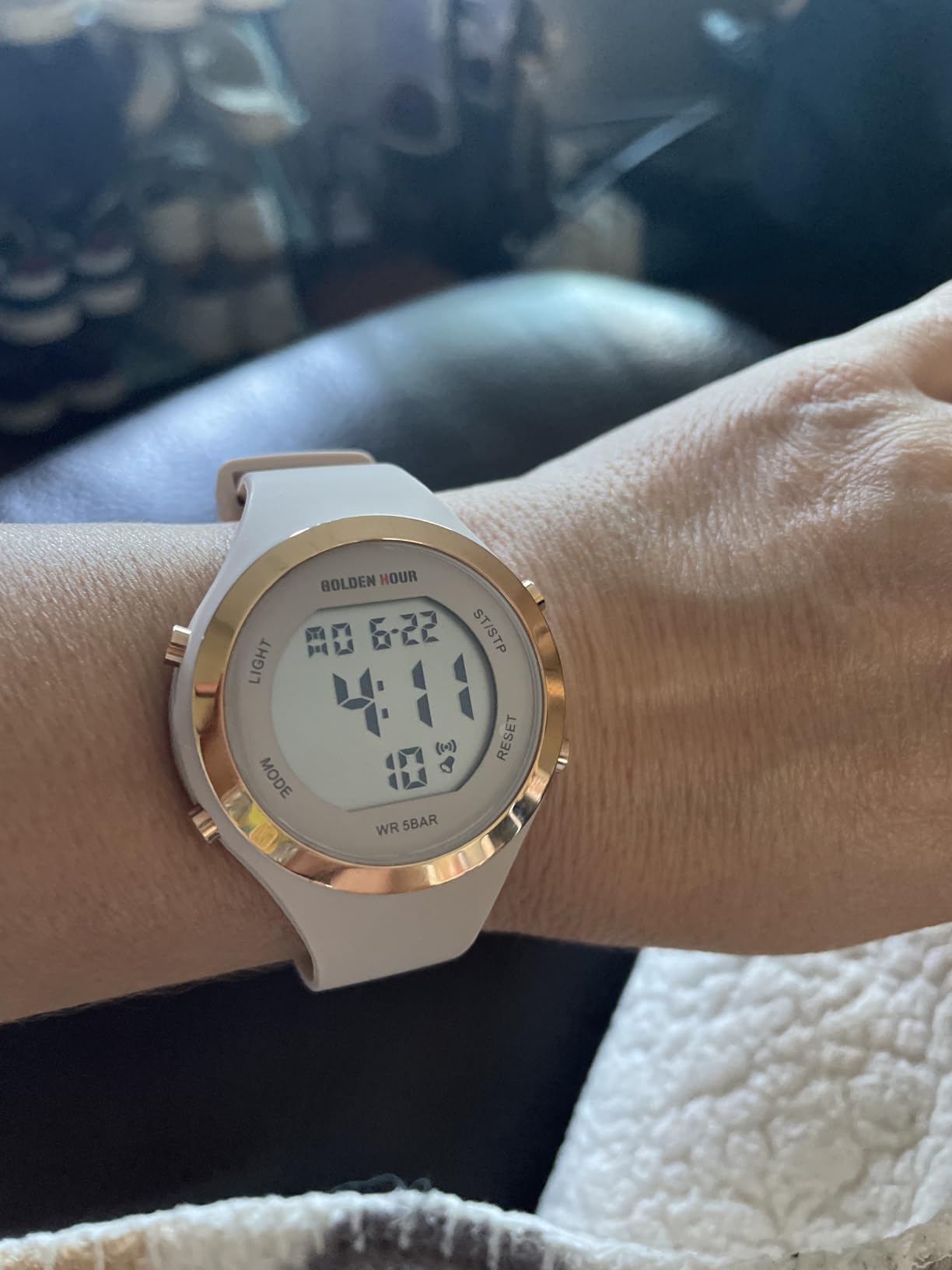 Waterproof Sport Women's Digital Chronograph Silicone Strap Watch customer photo 2
