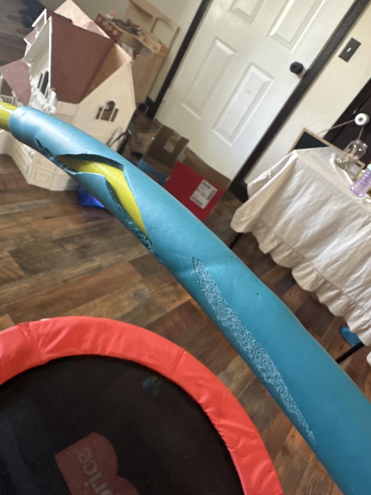 Fisher-Price 3-Foot Mini Trampoline, WonderJump 36-Inch Round Indoor Toddler Kids Trampoline with Stabilizing Handlebar customer photo 2