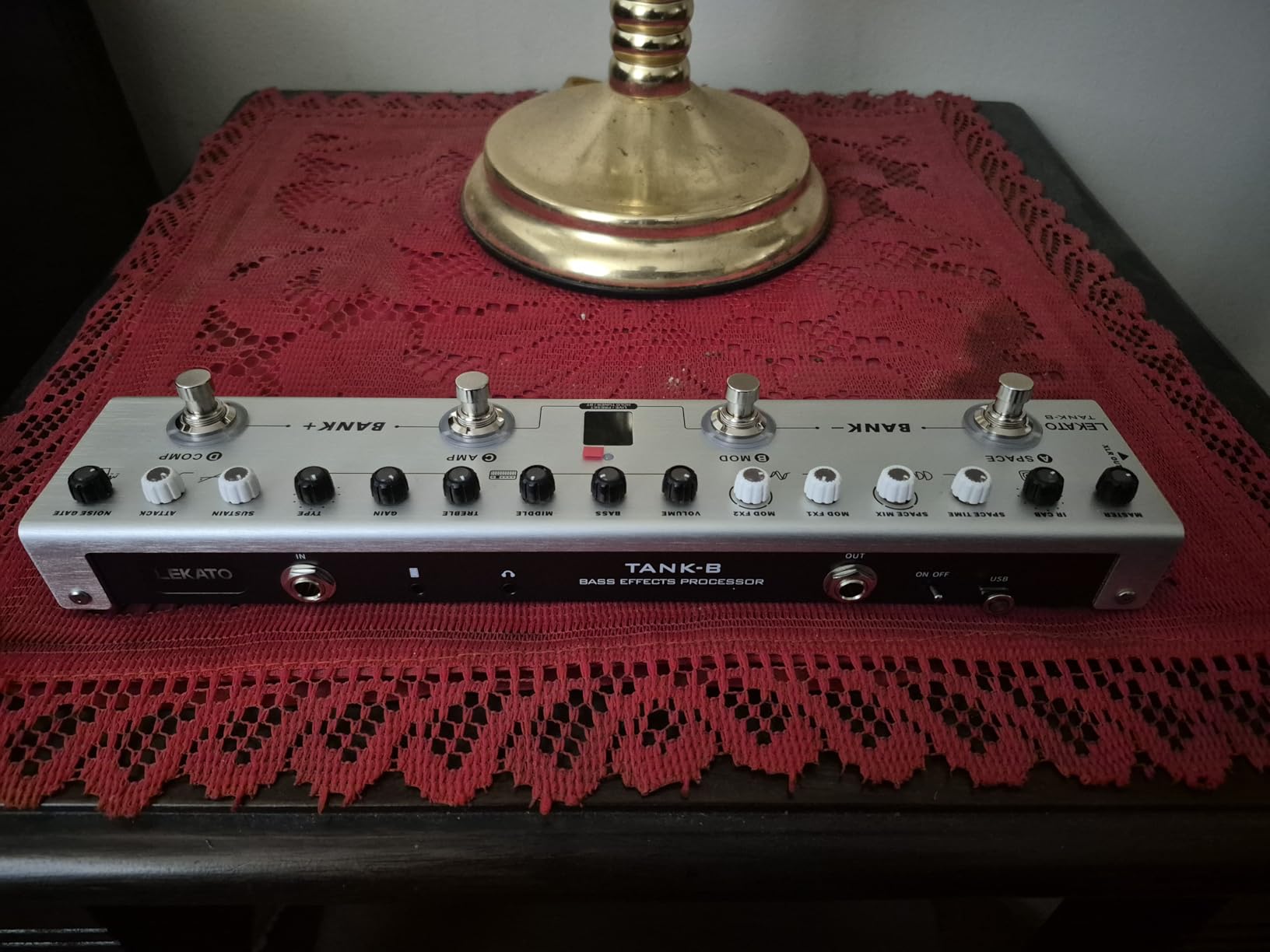 LEKATO Bass Multi Effects Pedal with 36 Presets, Editable 4 Modules, Amp, Compressor, Mod, Space, Reverb, IR CAB, Tuner, BT Connection, Music Recording customer photo 1