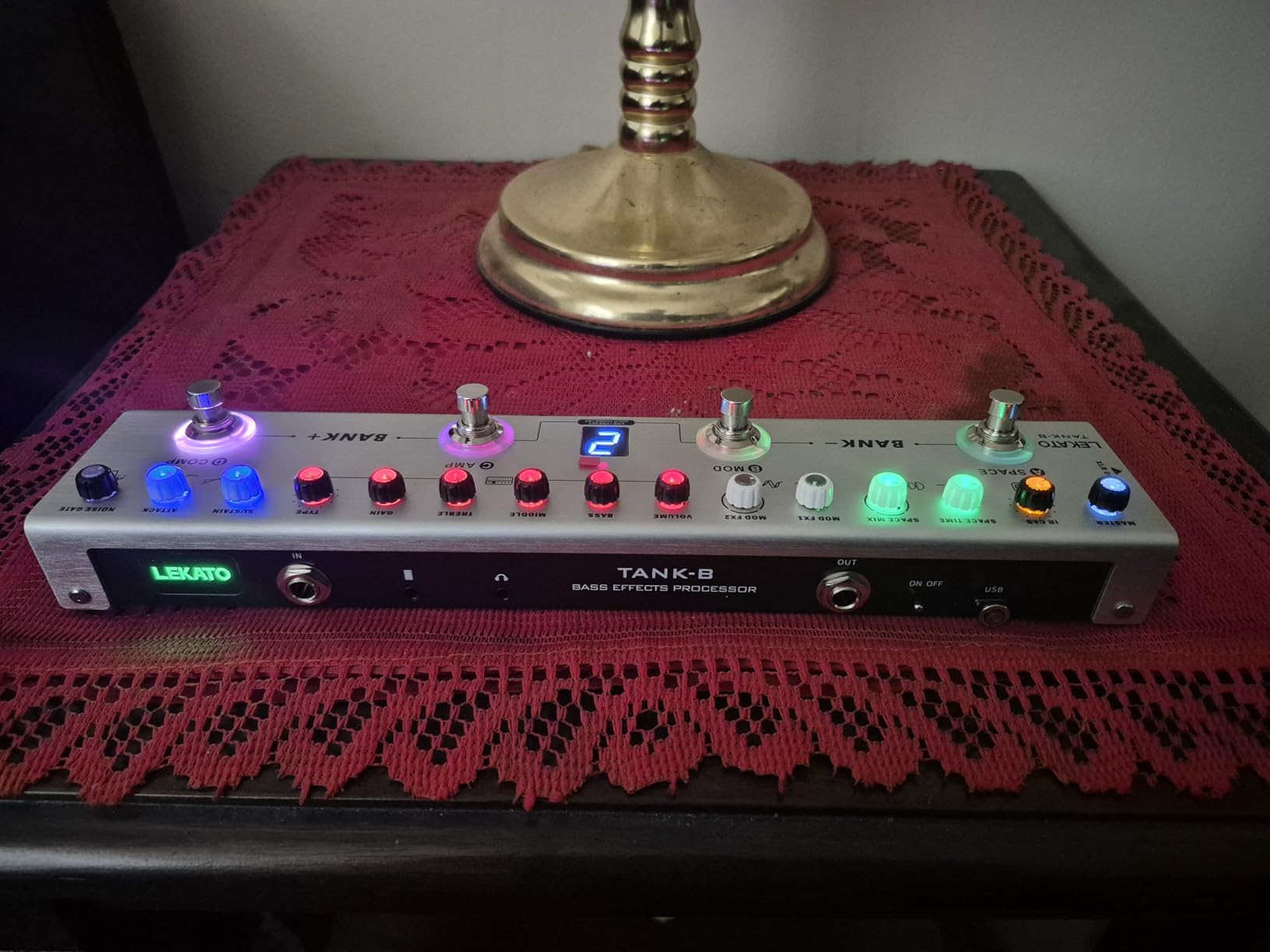 LEKATO Bass Multi Effects Pedal with 36 Presets, Editable 4 Modules, Amp, Compressor, Mod, Space, Reverb, IR CAB, Tuner, BT Connection, Music Recording customer photo 2