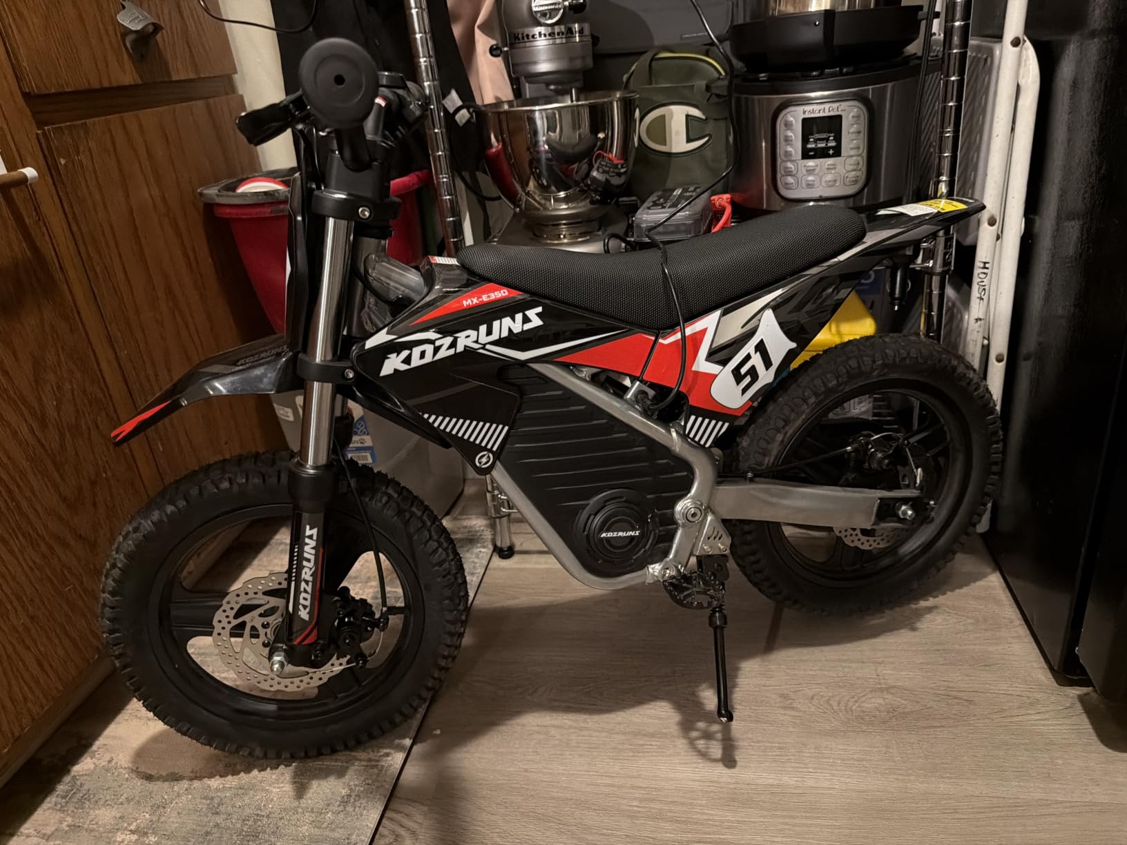 AIII 36V Electric Dirt Bike for Kids 4-8, High Performance 350W Racing Grade Motorcycle, Up to 18.6MPH, 3 Speed Settings, 14-Inch Off-Road Tires, Dual Disc Brakes & Advanced Shock Absorption, Orange customer photo 1