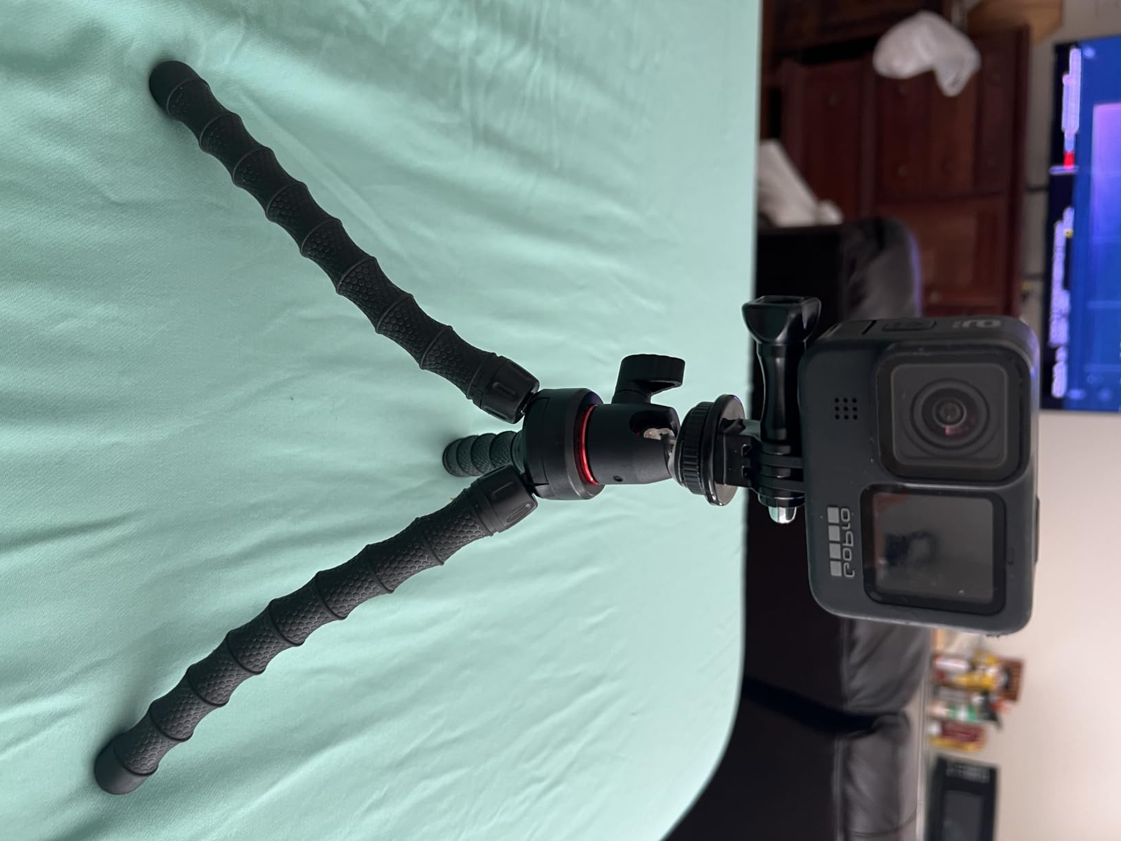 Flexible Camera Tripod Compatible with GoPro Hero 13, 12, 11,10, 9 Bendable Tripod 360° Rotation Mount Stand for Vlogging customer photo 1