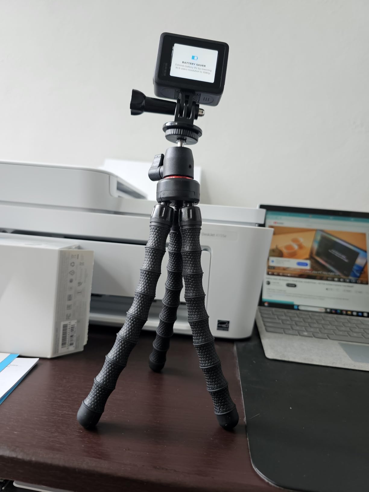 Flexible Camera Tripod Compatible with GoPro Hero 13, 12, 11,10, 9 Bendable Tripod 360° Rotation Mount Stand for Vlogging customer photo 2