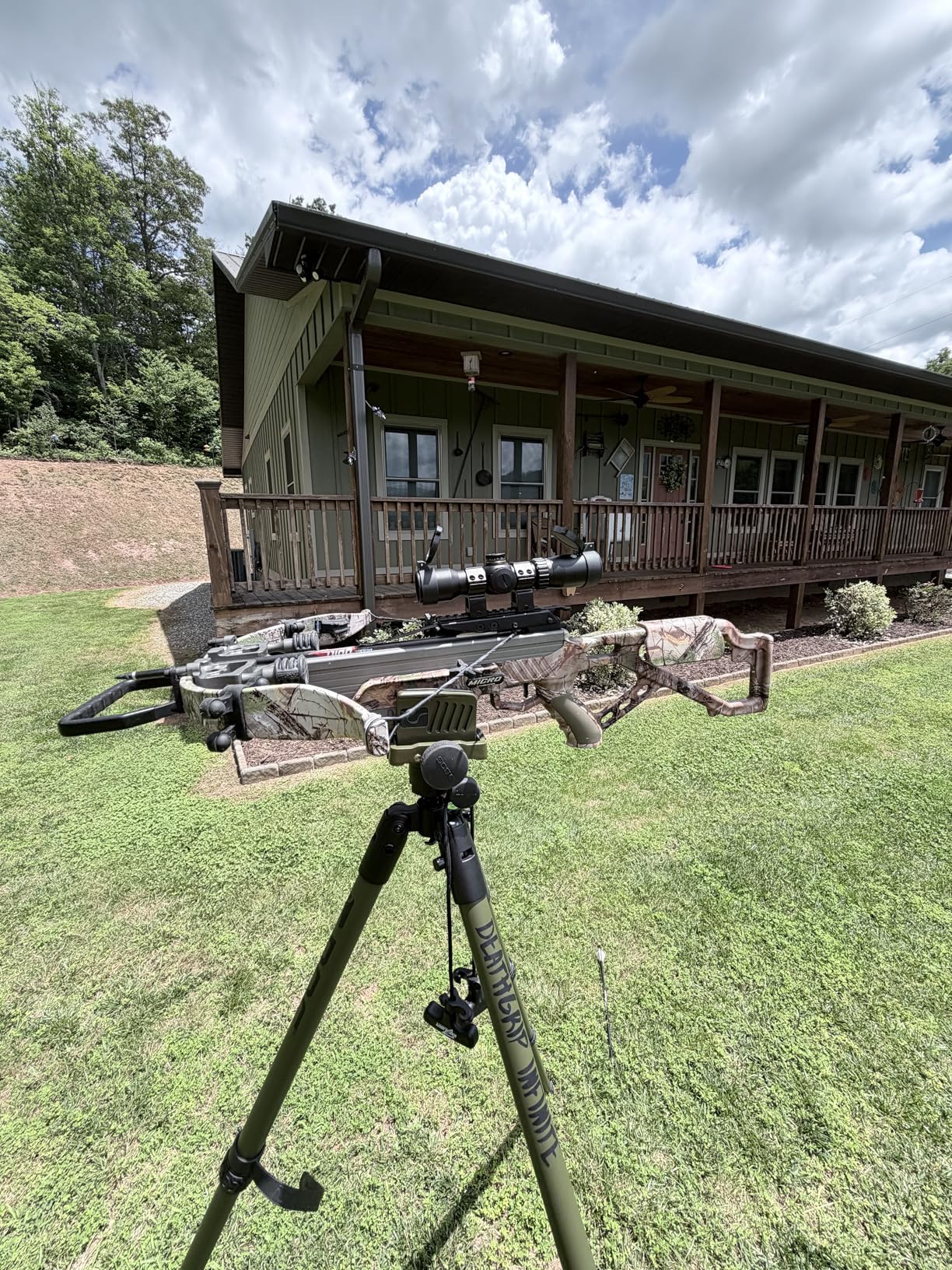 UUQ 1.5-5x32 Crossbow Scope, Circles and Rangefinder Etched Glass Ballistic Reticle Optic, 250-450 FPS Red Green Illuminated, Compact Crossbow Scope for Hunting with 20mm Scope Rings customer photo 2