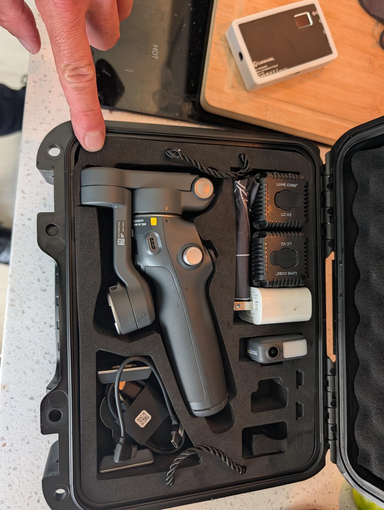 Lekufee Waterproof Hard Case for DJI Osmo Mobile 6, Osmo Mobile 5 Gimbal Stabilizer, DJI Mic 3/2,Mic Mini 2, Accessories(Case Only) customer photo 1
