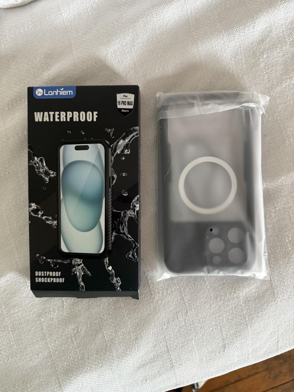 Lanhiem Magnetic for iPhone 16 Pro Case, IP68 Waterproof Dustproof Case, [Compatible with Magsafe] [Built-in Screen Protector] Full Body Heavy Duty Rugged Phone Cover 6.3 inch, Blue/Clear customer photo 1