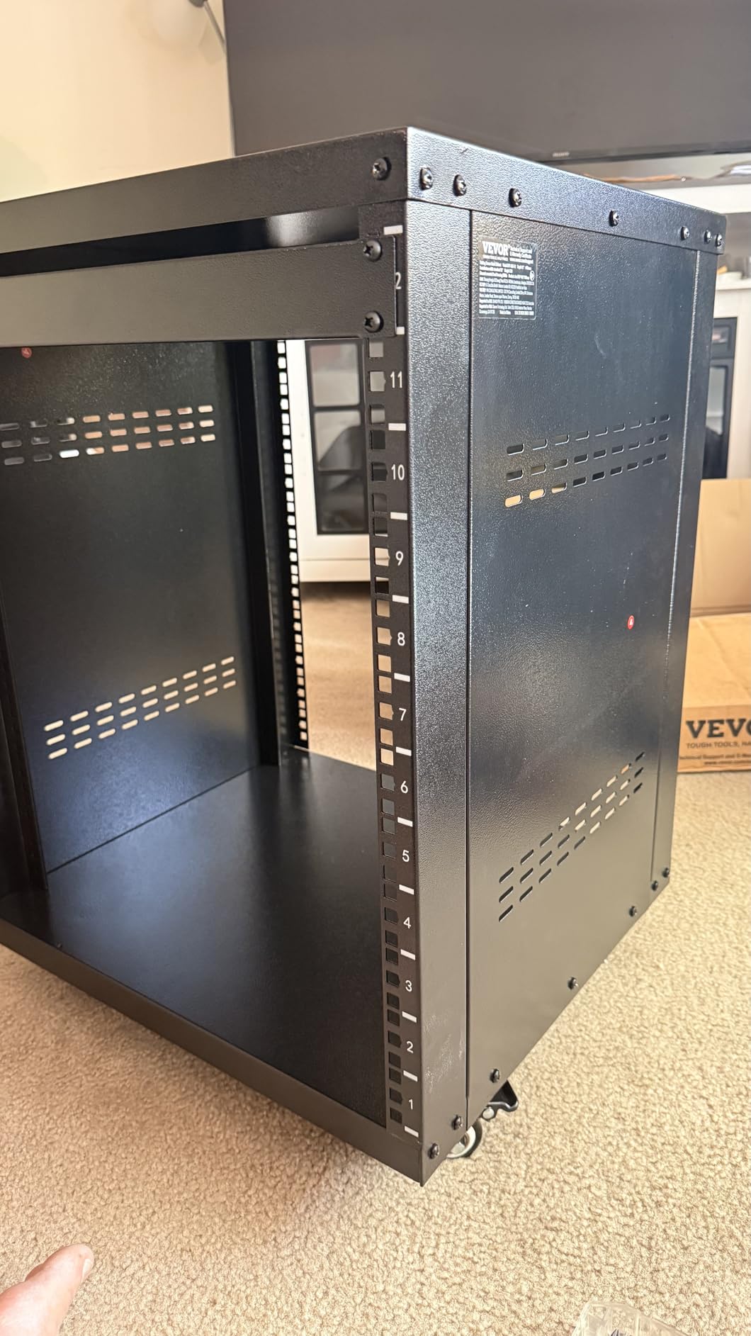 VEVOR 12U AV Rack Stand with Caster Wheels, Component Rack Cabinet Recording Studio Racks, Removable Side Panels, Universal Network Server Case customer photo 2