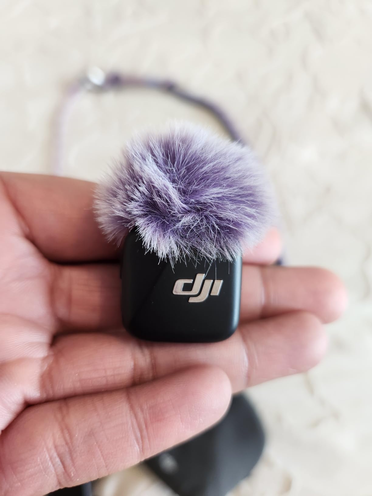 SUNMON Microphone Pop Filter, Mic Cover Furry Foam for DJI Mini Microphone (2PCS/Purple) customer photo 2