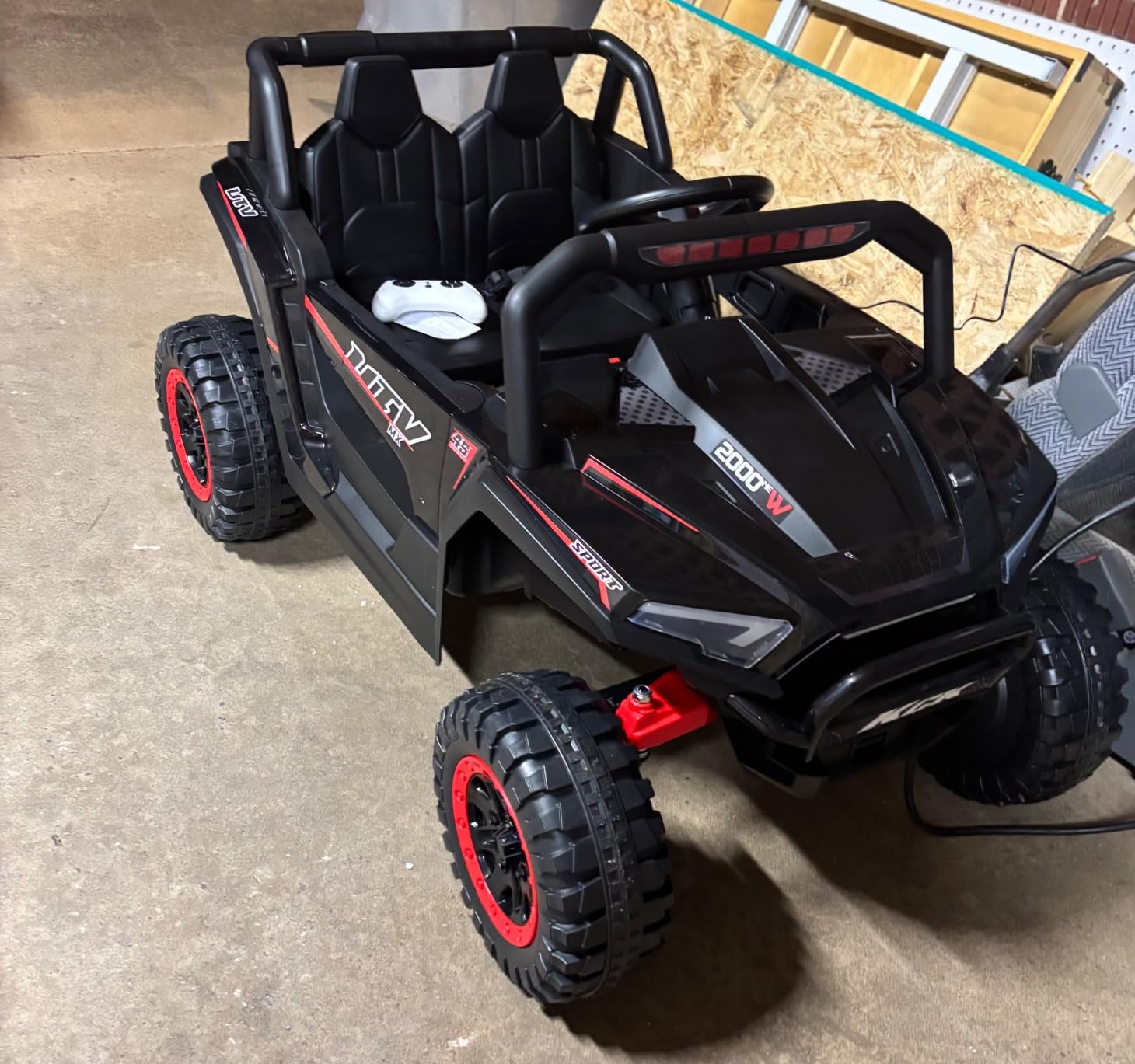 Hikole 24V Ride on Toys for Boys&Girl, 2 Seater Kids UTV with Parent Remote, 400W Battery Motors Operated, XXL Design, Steering Wheels, Easy to Assemble, Dashboard/LED/Horn/Bluetooth, Hot Pink customer photo 1