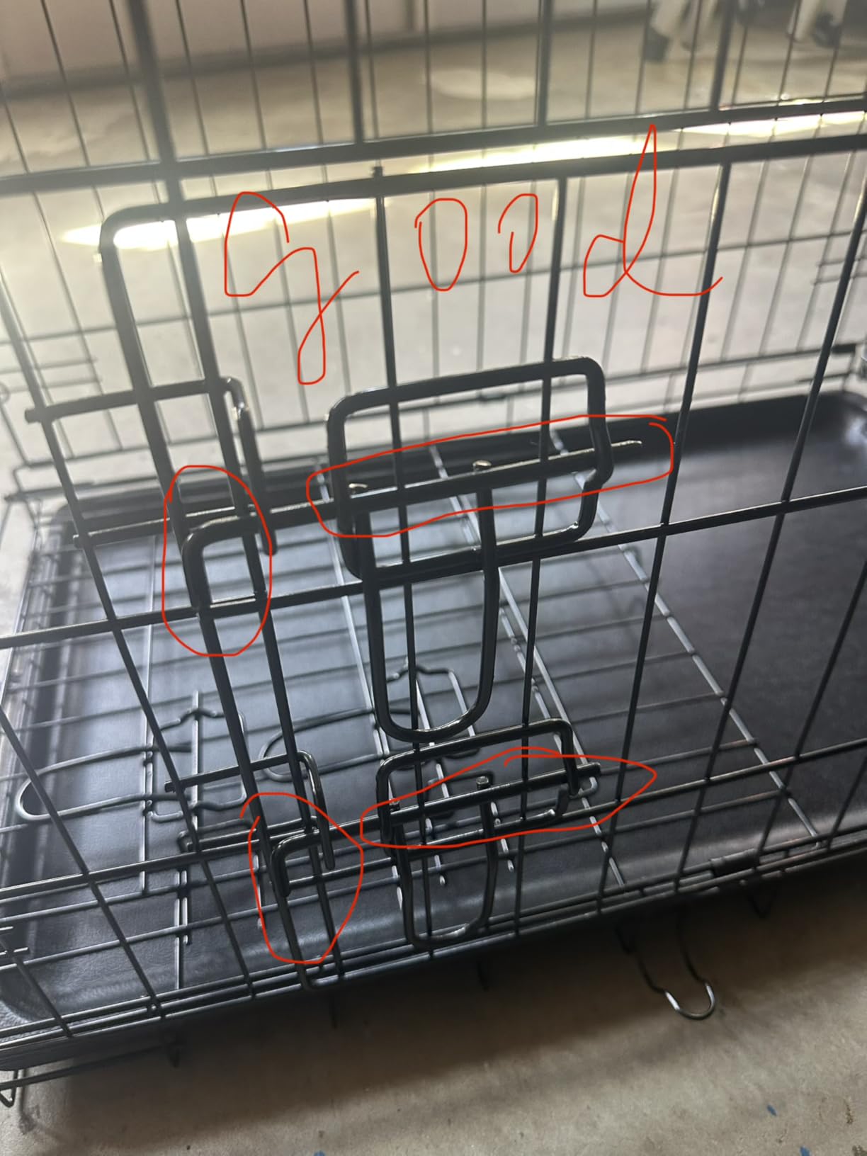 FDW Extra Large Dog Crate Dog Kennel Cage with Double Door, 48 inch Folding Metal Wire Dog Cage with Removable Tray & Divider Panel, Pet Crate for Large Dogs, Black customer photo 2
