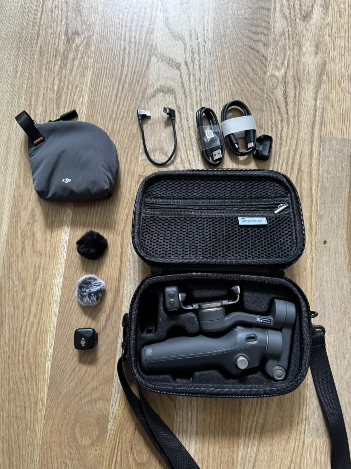 Skyreat Osmo Mobile 7P Case,PU Leather Portable Storage OM 7P / OM 8 Case Shoulder Bag for DJI Osmo 8/7 Smartphone Gimbal Stabilizer Accessories customer photo 2
