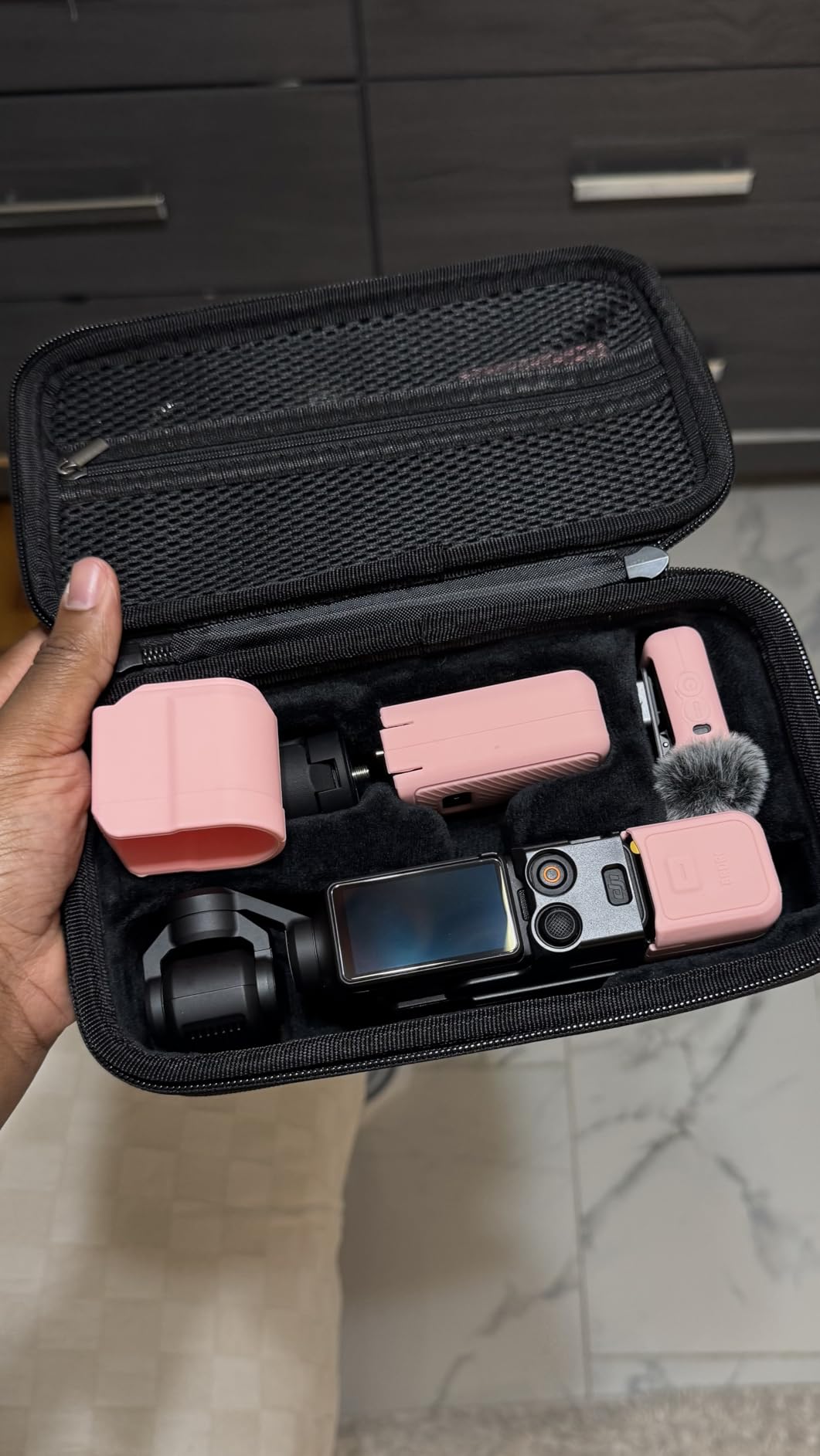 BRDRC Osmo Pocket 3 Case, For Xtra Muse Portable Carrying Bag Protective Hard Storage Bag for DJI Osmo Pocket 3 Creator Combo/Xtra Muse Camera Accessories with Wrist and Carabiner (Black) customer photo 1