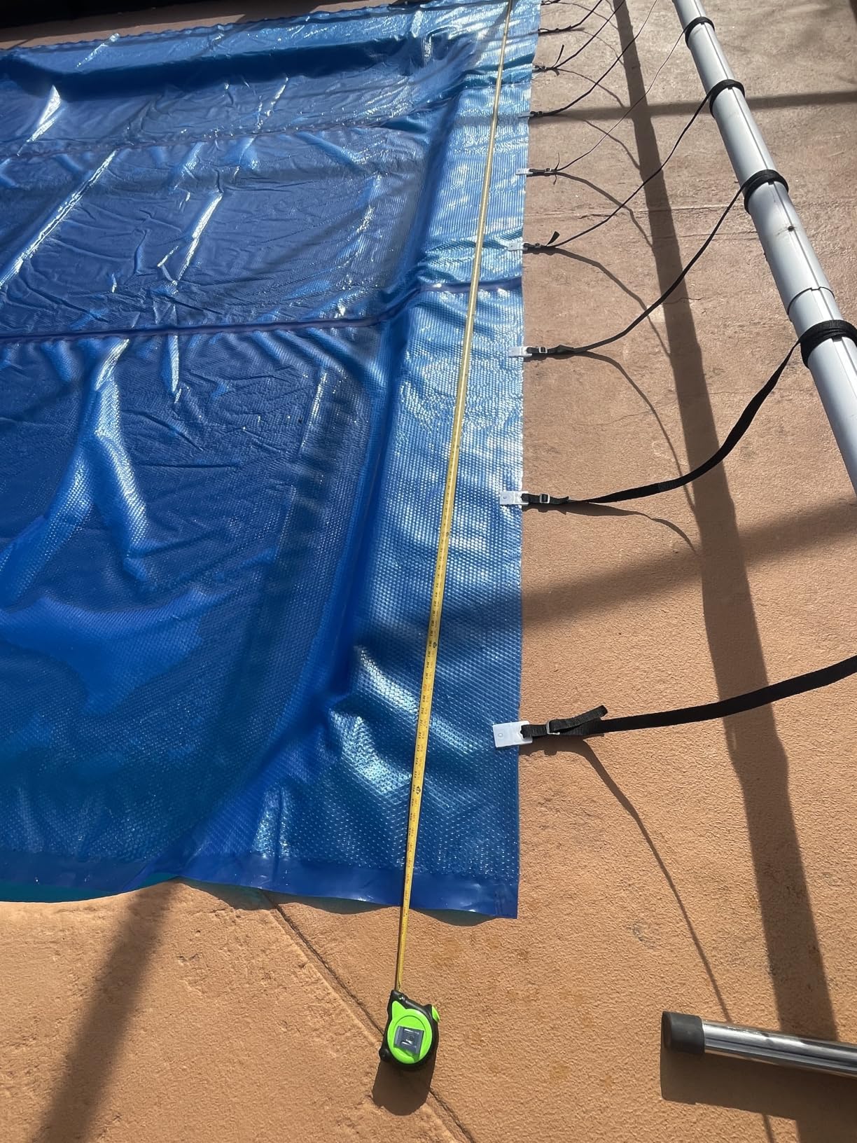 Shop Square 12 x 24 Foot Rectangle Solar Pool Cover for Inground and Above Ground Pools, 16 Mil - Premium Heavy Duty Solar Blanket for Above Ground Pool, Blue - Made in USA customer photo 1