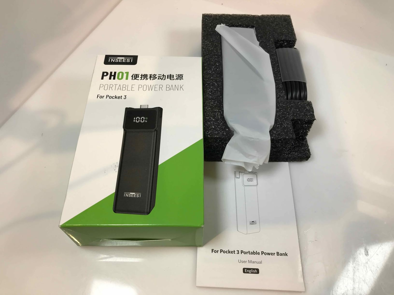 NENNEN Pocket 3 Battery Handle Compatible with DJI Osmo Pocket 3 Creator Combo, with Digital Screen, Built-in 5000mAh Battery, Reserved 1/4