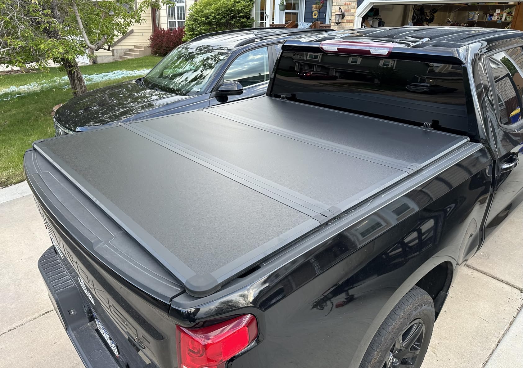 Hard Tri-Fold Truck Bed Tonneau Cover Compatible with Chevy/GMC Silverado/Sierra 1500(2007-2026) 2500 3500 HD(2007-2019), Works w/MultiPro/Flex Tailgate 6.7ft Bed (79.4