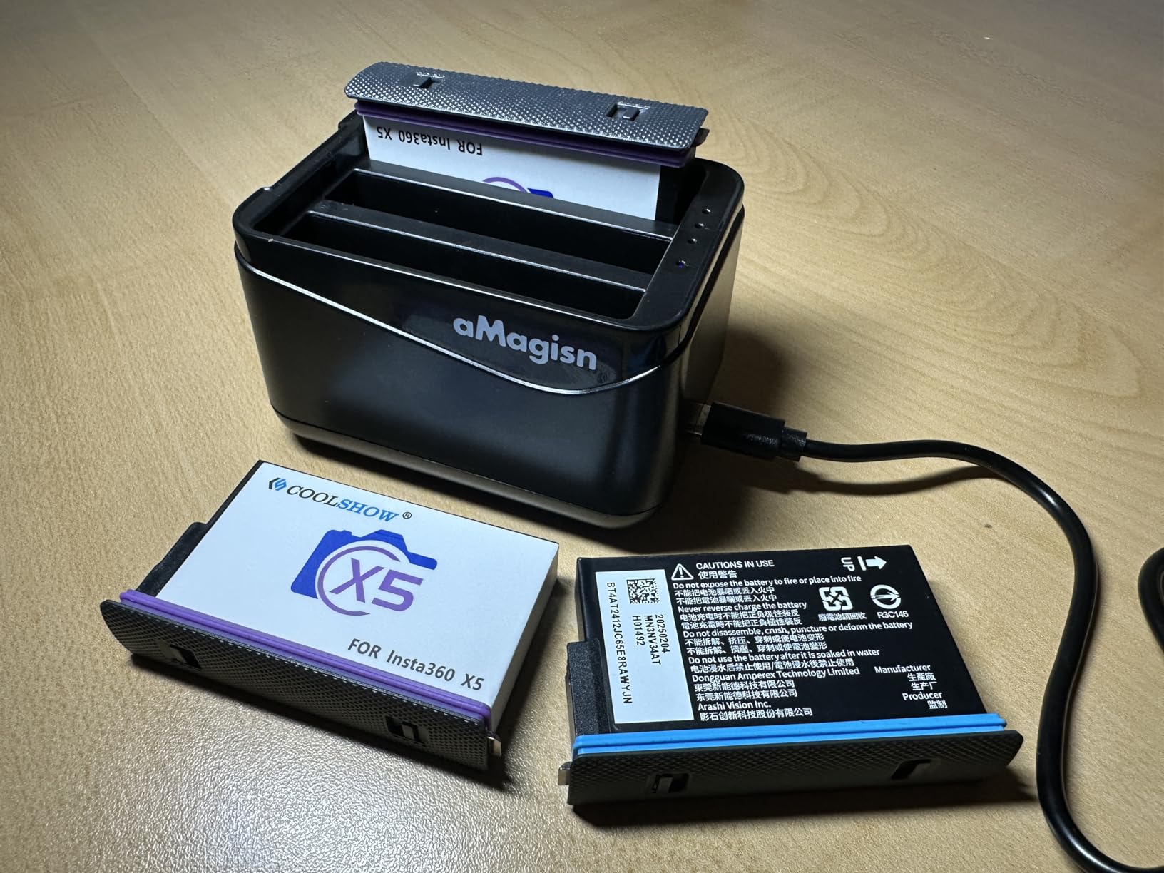 COOLSHOW 360 X5 Battery 2800mAh 2 Packs with Battery Protection Case Compatible with Insta360 X5 Camera(2 Battery) customer photo 2