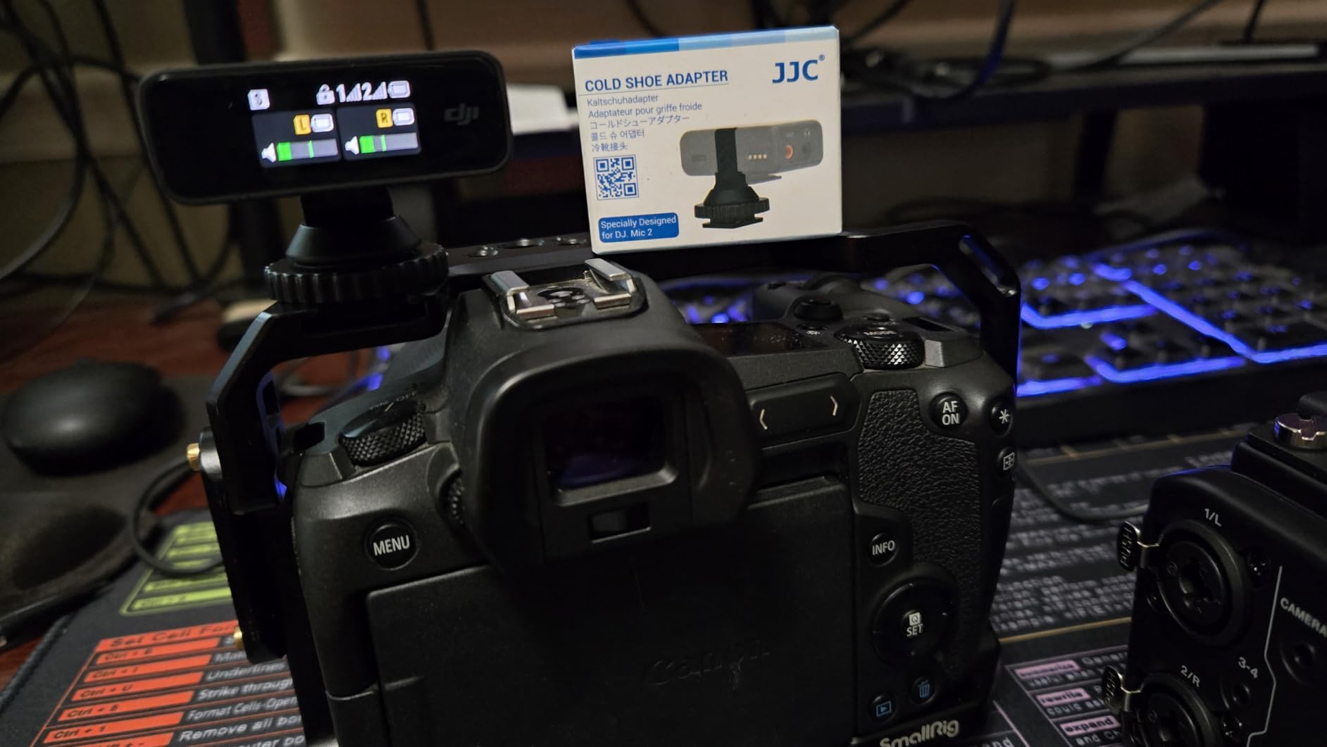 JJC Cold Shoe Mount Adapter for DJI Mic Mini / Mini 2 2S, Stable Anti-Slip | with Tighten Knob & 1/4