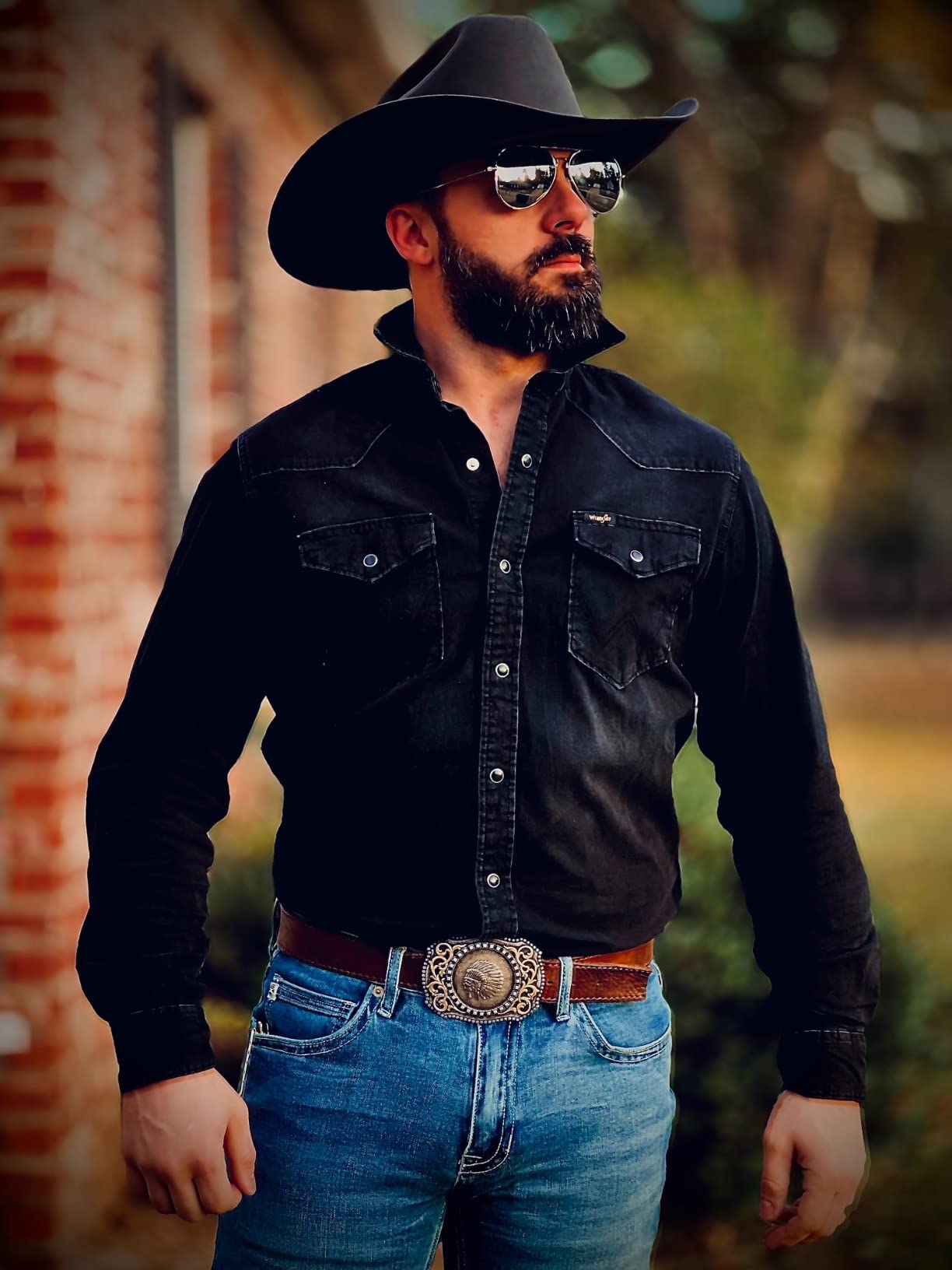 Wrangler Men's Iconic Denim Regular Fit Snap Shirt customer photo 2