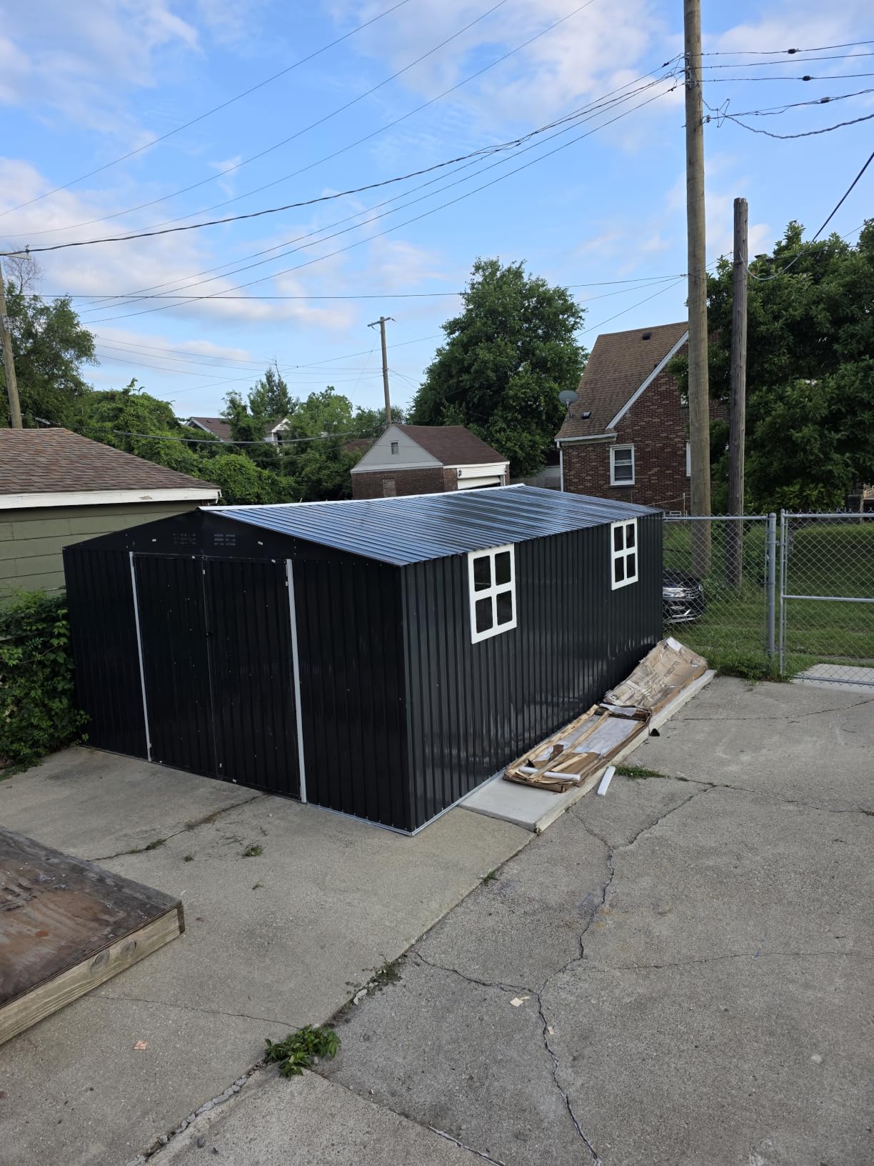AirWire 12x18 FT Outdoor Storage Shed | Garden Shed with Updated Frame Structure and Lockable Doors, Metal Tool Sheds for Backyard Garden Patio Lawn, Black customer photo 1