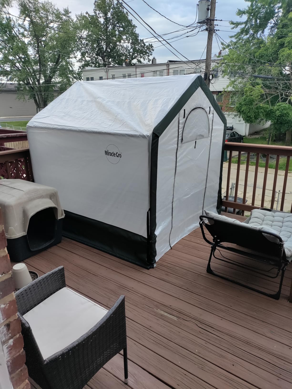 Miracle-GRO 6' x 6' x 6' Outdoor Mini Walk-in Greenhouse Plant Tent, All-Season Small Walk-in Plant Growth Accelerator with UV-Treated Fabric Cover and Zippered Panels, Clear customer photo 1